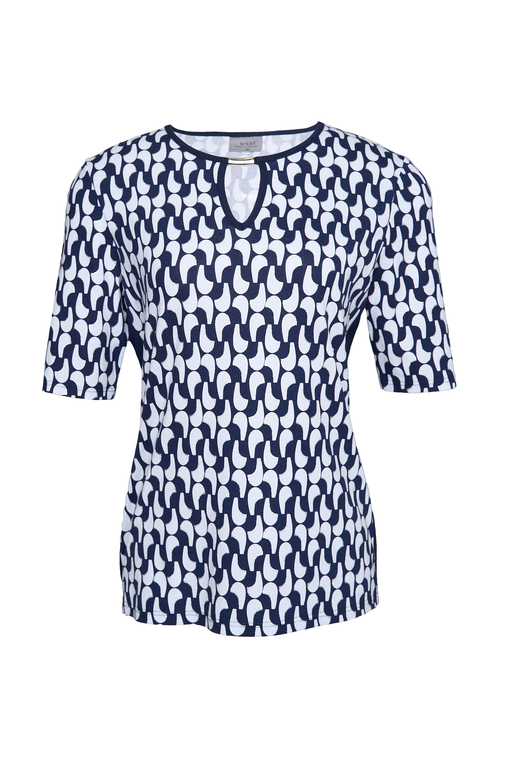 Seidel Moden Shirt à col rond mit grafischem Muster - MADE IN GERMANY