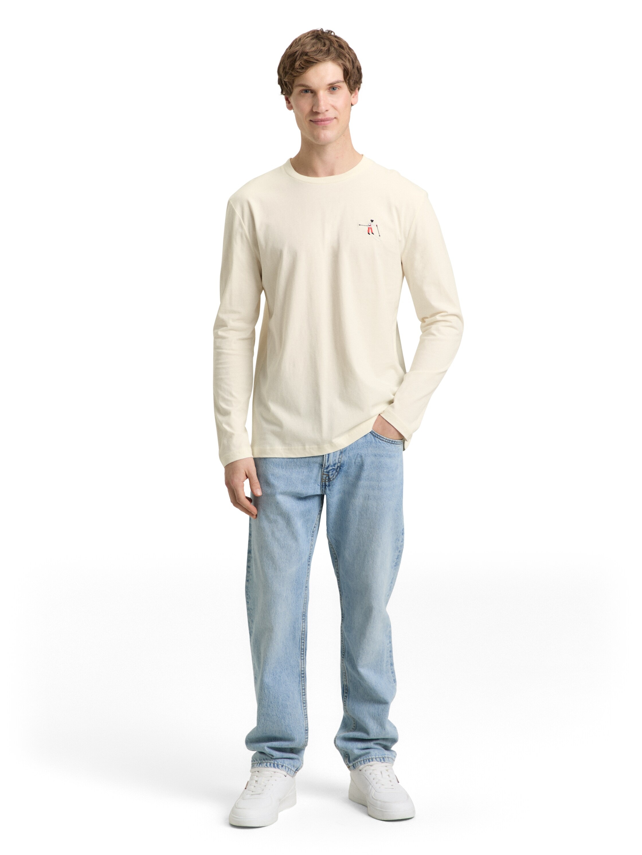 TOM TAILOR Denim T-shirt à manches longues Avec broderie logo sur la poitrine