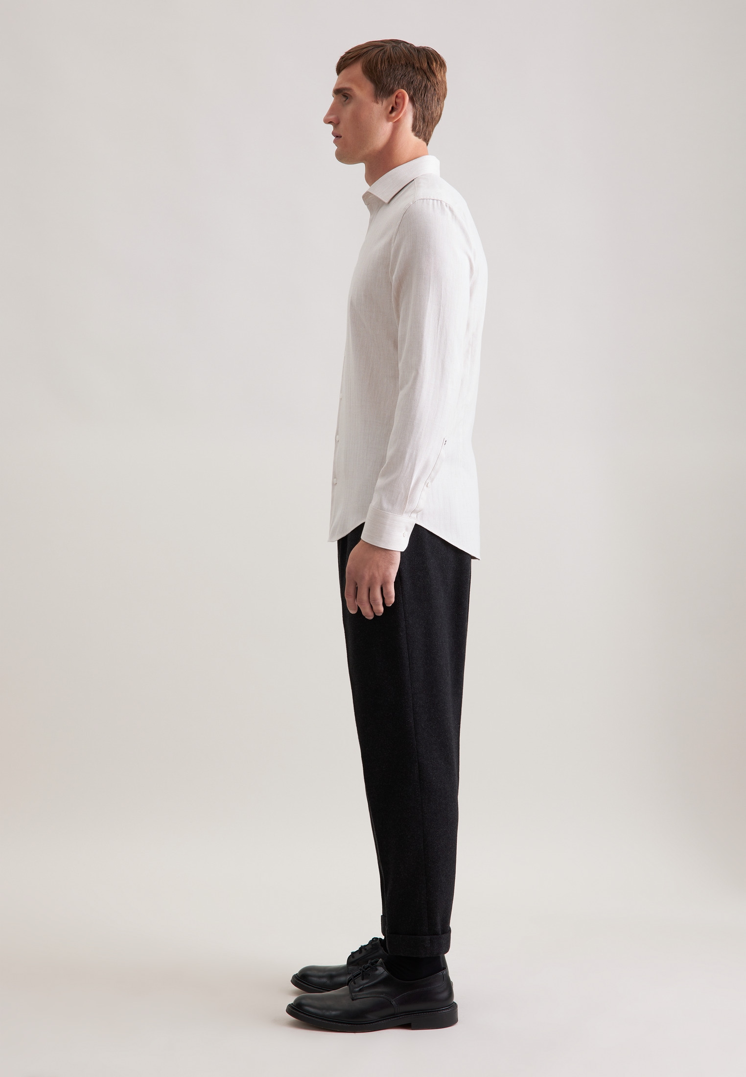 seidensticker Flanellhemd »Schwarze Rose« Slim 1/1 Kentkragen Fischgrat