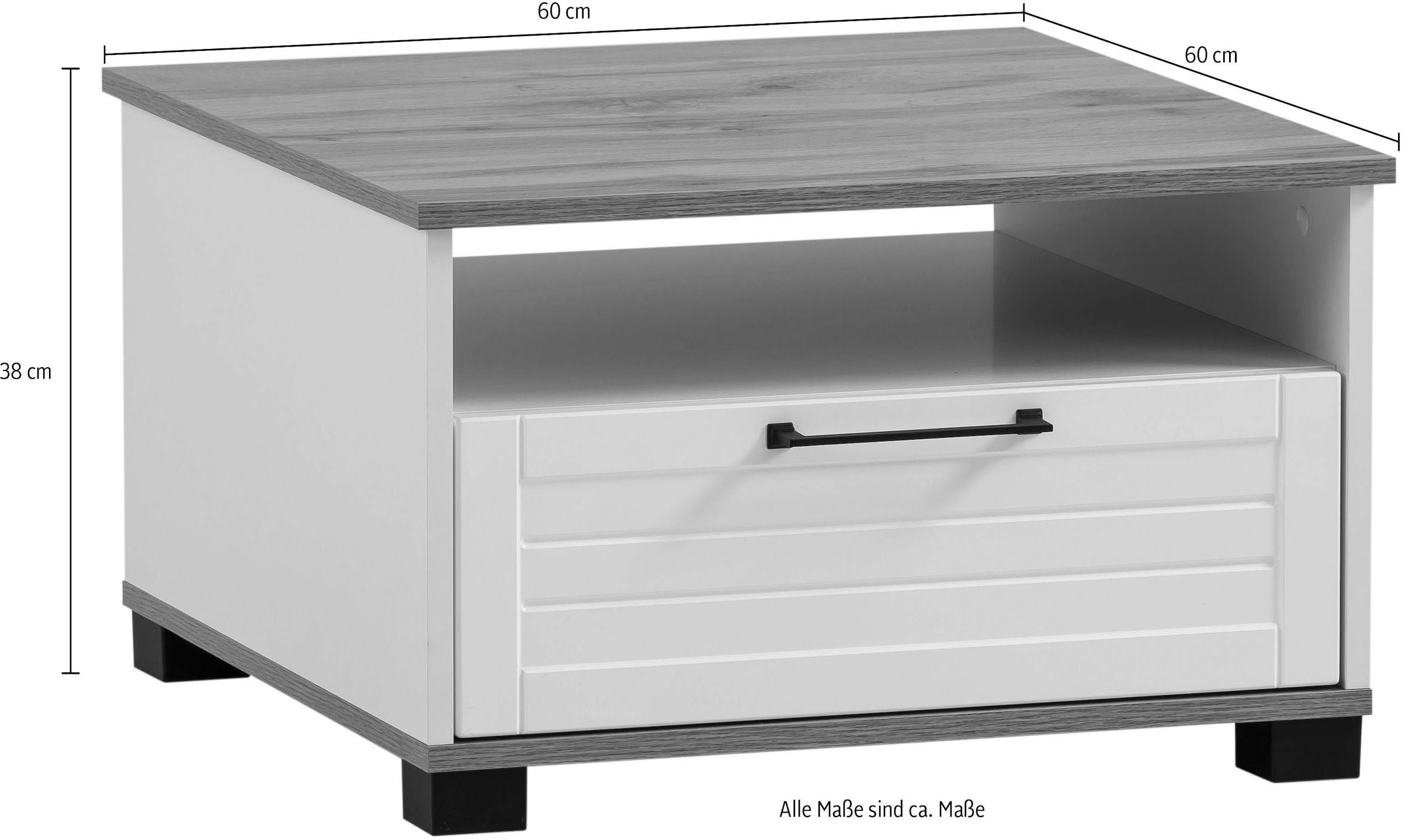 Schildmeyer Couchtisch »Jelda, Breite 60 cm« Schubladenfront in Landhausoptik