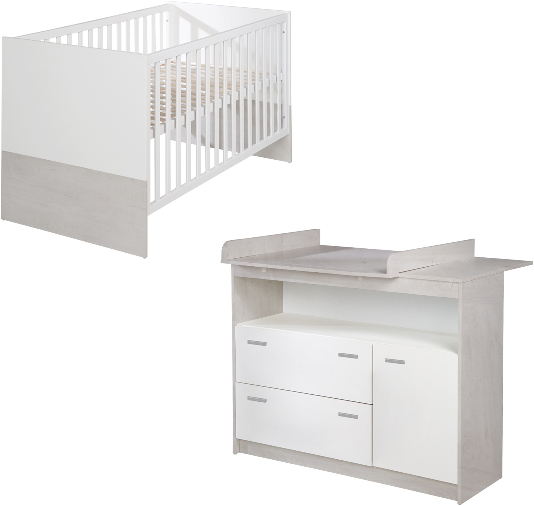 Image of roba® Babymöbel-Set »Julia«, (Spar-Set, 2 St., Gitterbett, Wickelkommode), mit Kinderbett und Wickelkommode bei Ackermann Versand Schweiz
