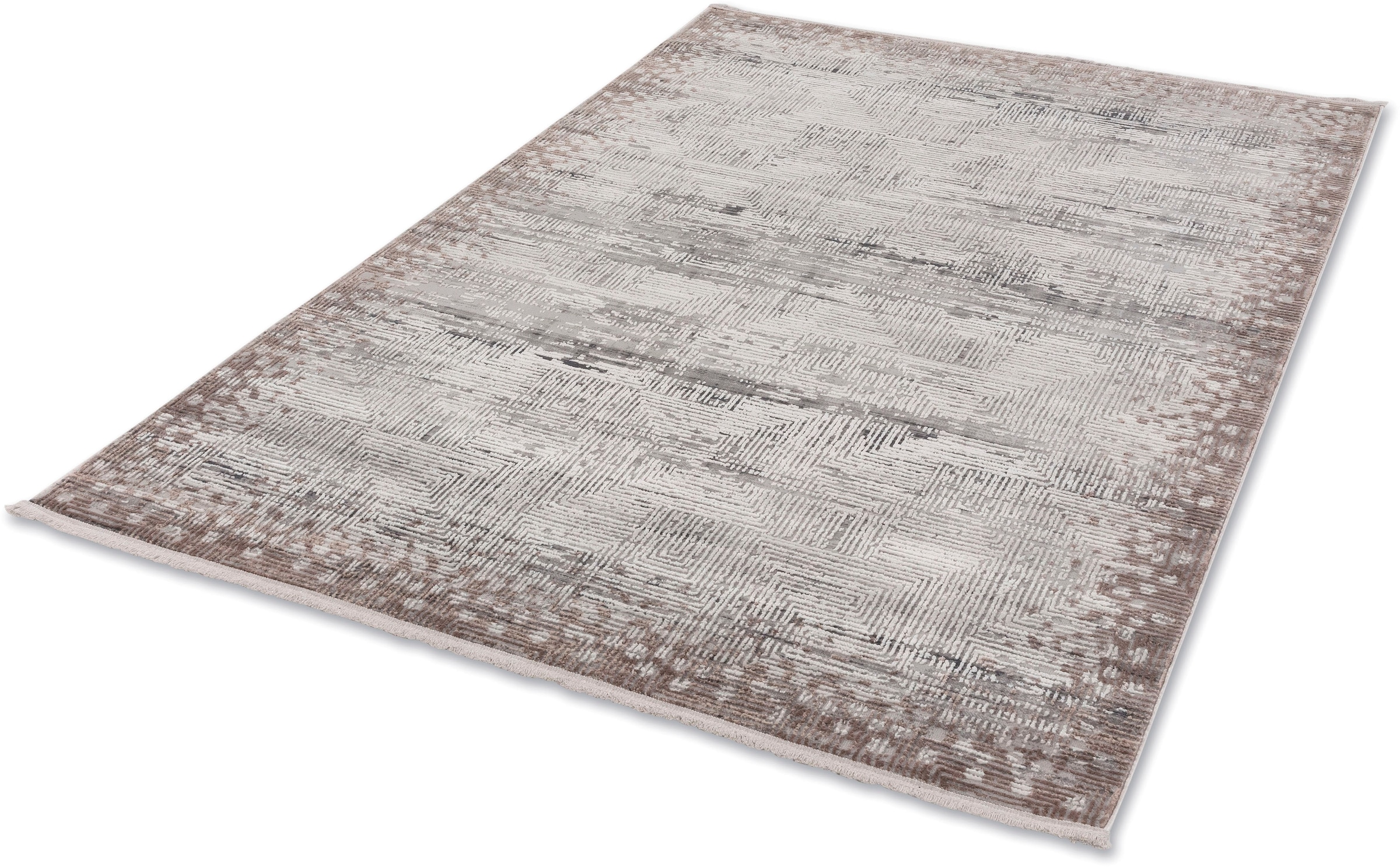 ASTRA Teppich »Vercelli 234 Kurzflorteppich«, rechteckig, wollig weiche  Oberfläche, mit Fransen, 3-D Effekt, Wohnzimmer bequem kaufen