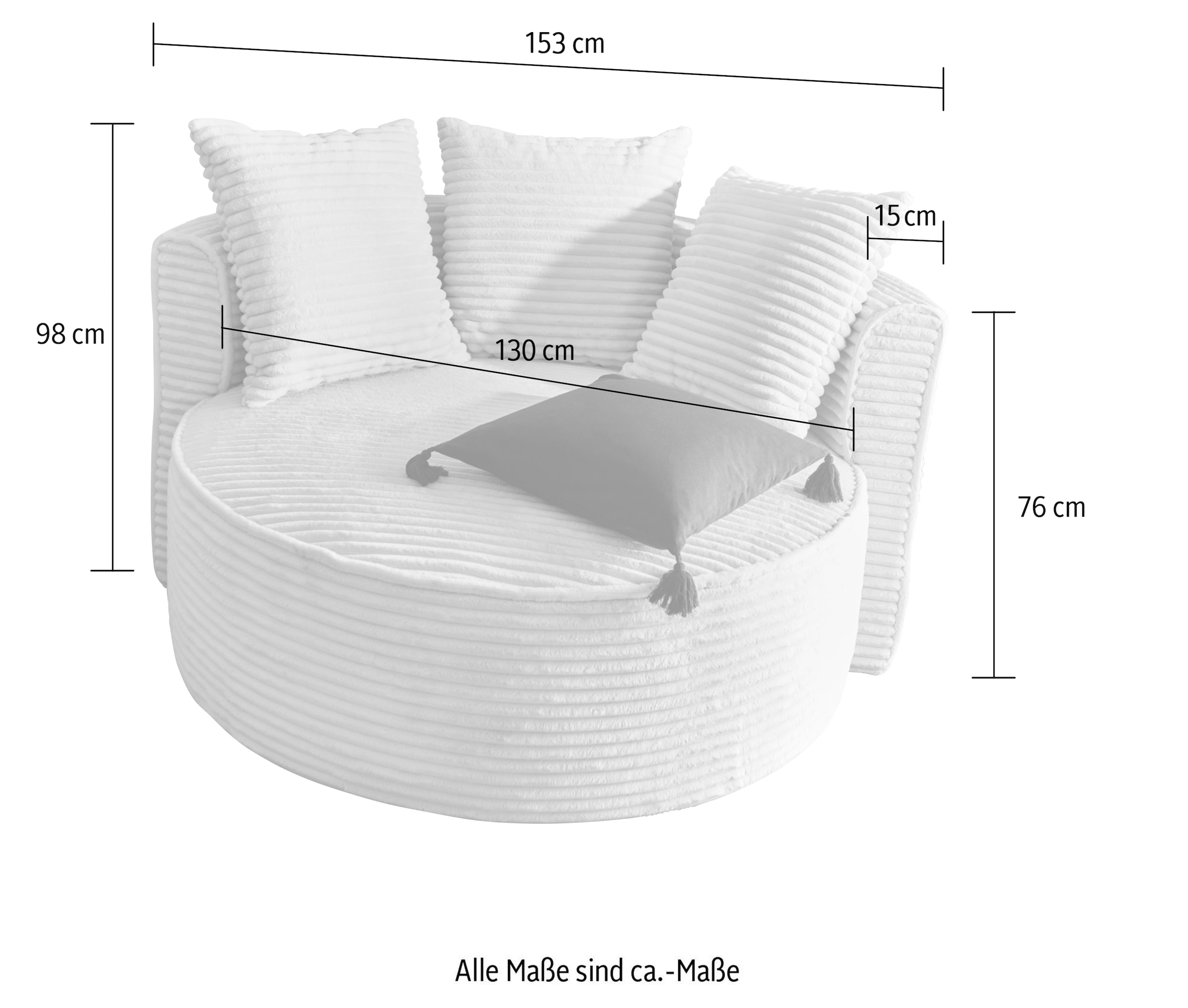 LeGer Home by Lena Gercke XXL-Sessel »Isalie, Lesesessel, Loveseat, inklusive Zierkissen«, extra grosse Sitzfläche, optional mit Hocker, Cord, Samt, Bouclé