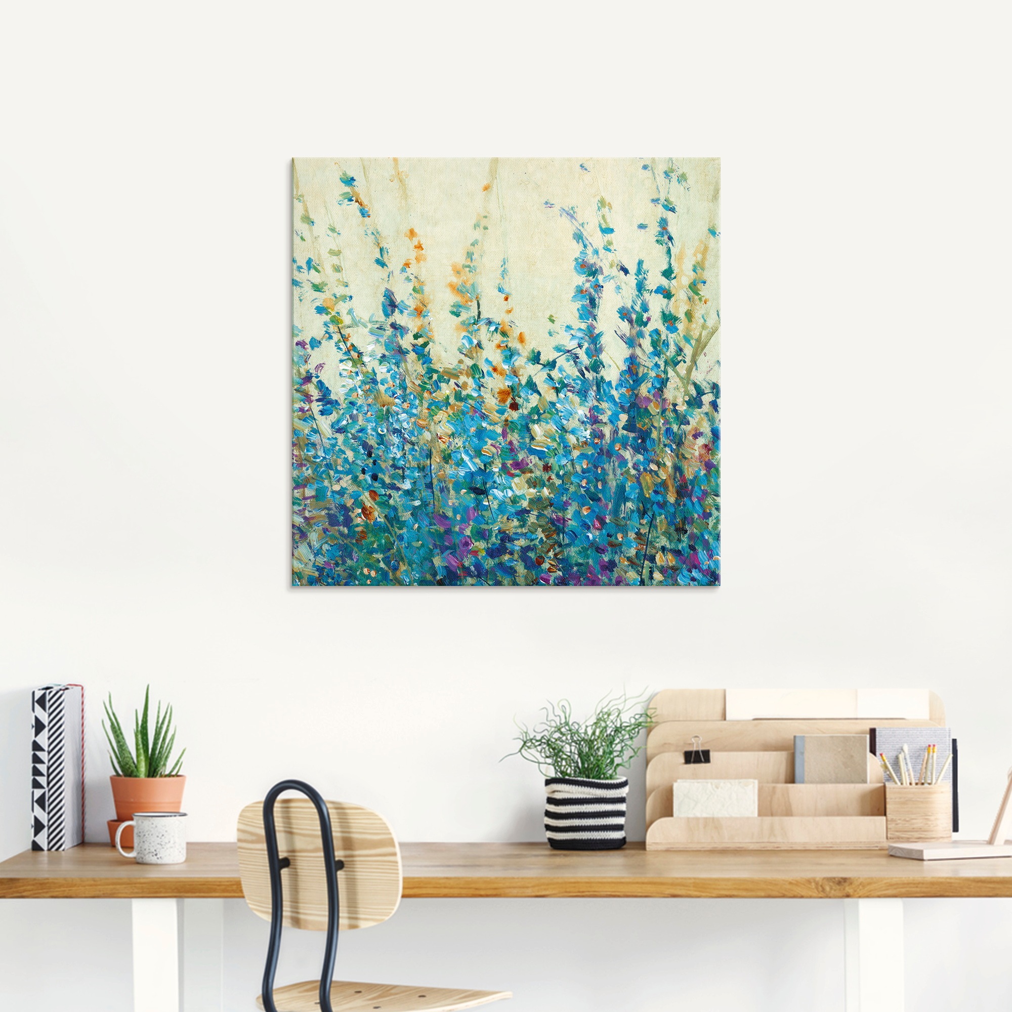 Artland Glasbild »Blautöne II«, Blumenwiese, (1 St.), in verschiedenen Grössen