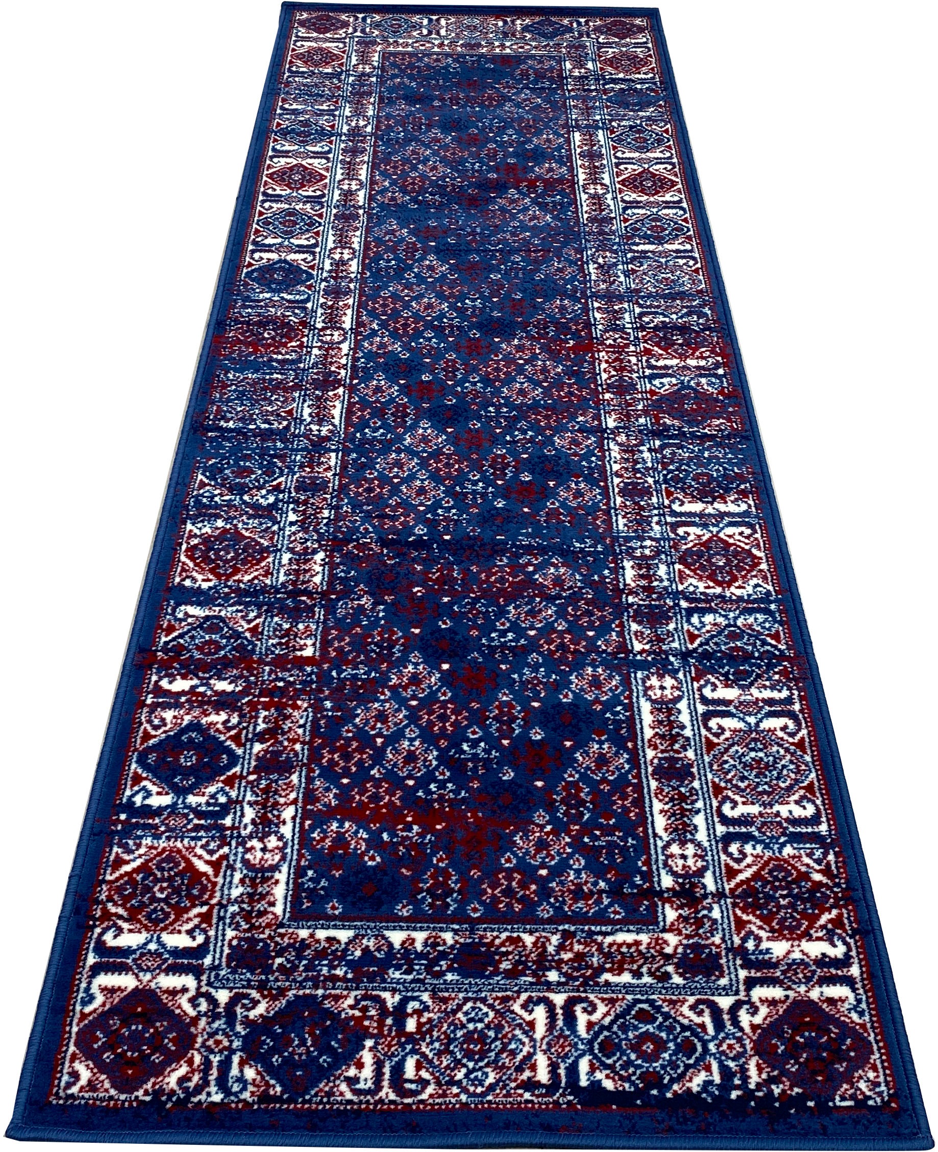 Image of DELAVITA Läufer »Hugo«, rechteckig, 7 mm Höhe, Teppich-Läufer, Teppichläufer, Brücke, gewebt, weicher Kurzflor, mit Bordüre, Wohnzimmer, Schlafzimmer, Diele/Flur bei Ackermann Versand Schweiz