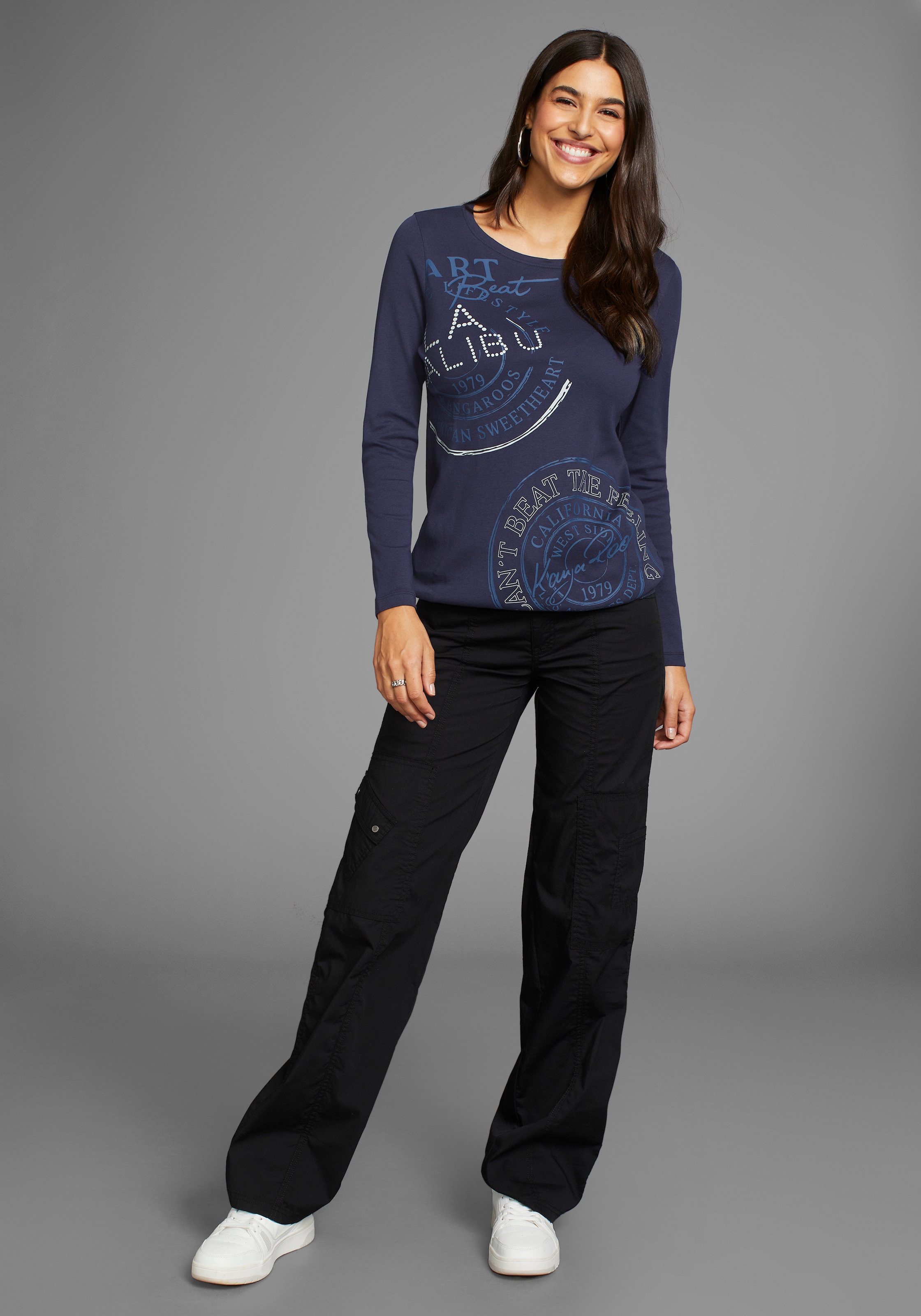 KangaROOS Langarmshirt, mit Placement-Print