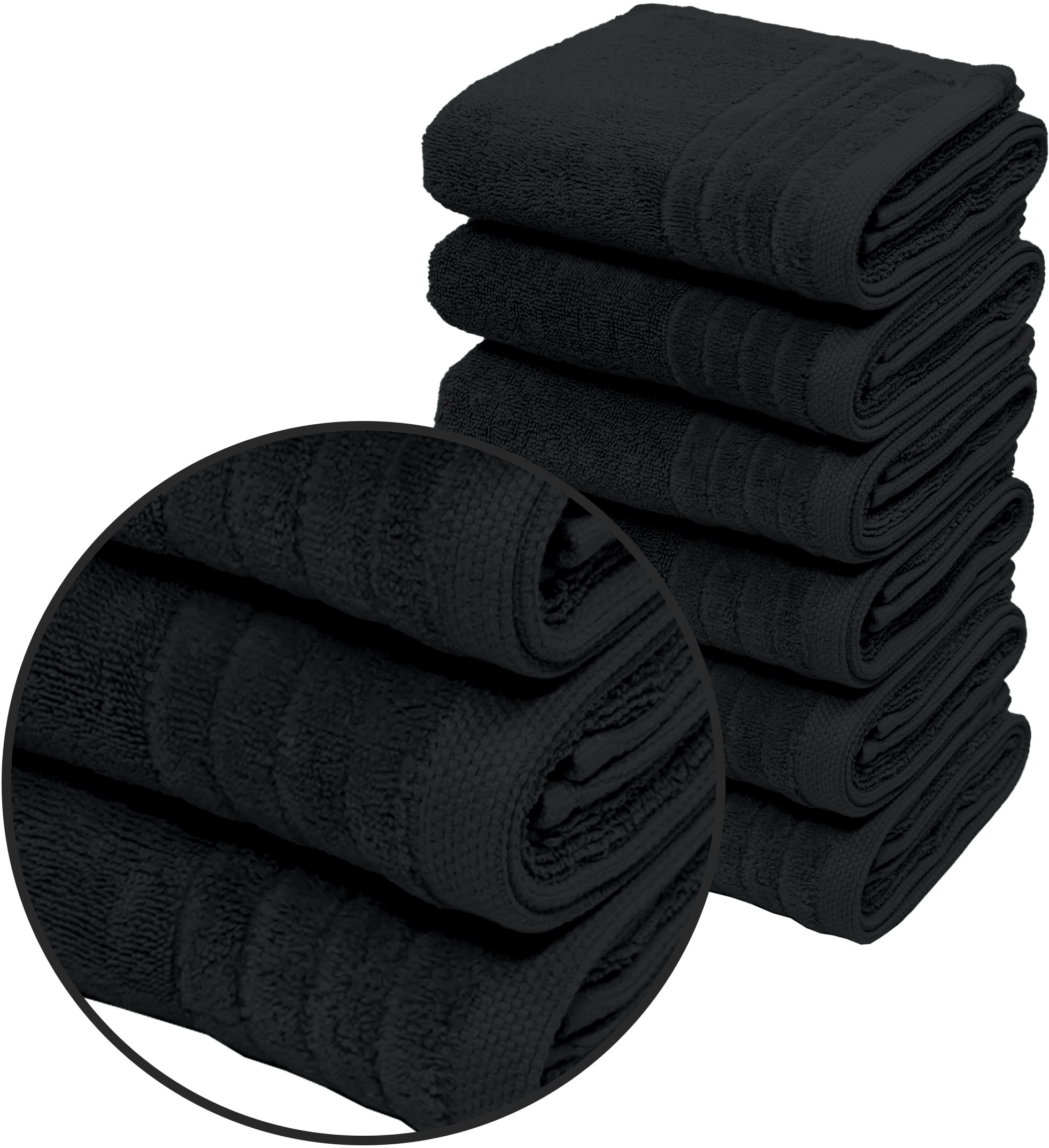 my home Handtücher »Sanremo Premium, Premium Handtücher, 600 gr/m², 40x70cm«, (Set, 6 St., 6x 40x70cm), mit Bordüre, einfarbig, flauschig und weich, Händehandtücher