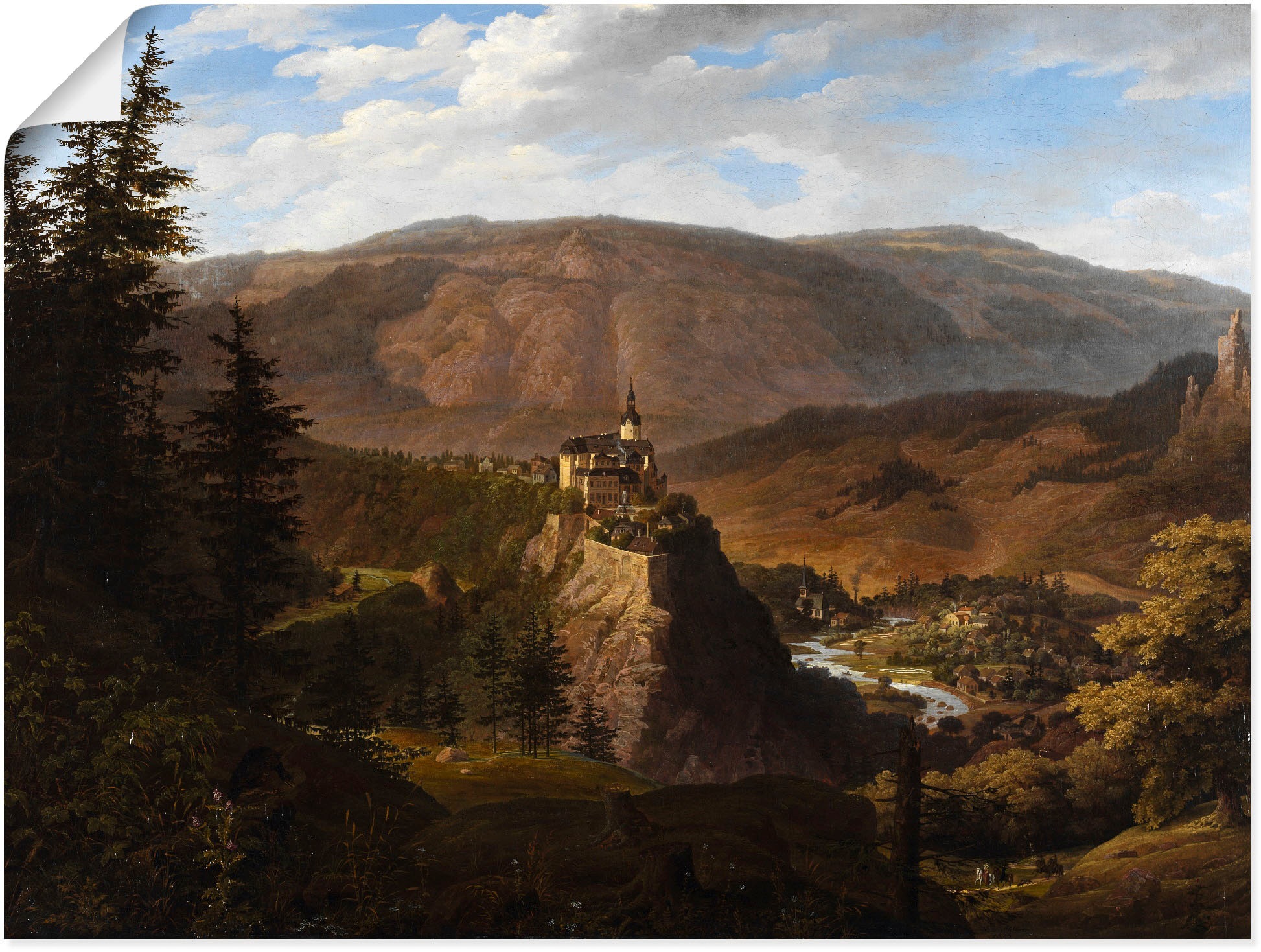 Image of Artland Wandbild »Schloss Schwarzburg in Thüringen. 1826«, Europa, (1 St.), in vielen Grössen & Produktarten -Leinwandbild, Poster, Wandaufkleber / Wandtattoo auch für Badezimmer geeignet bei Ackermann Versand Schweiz