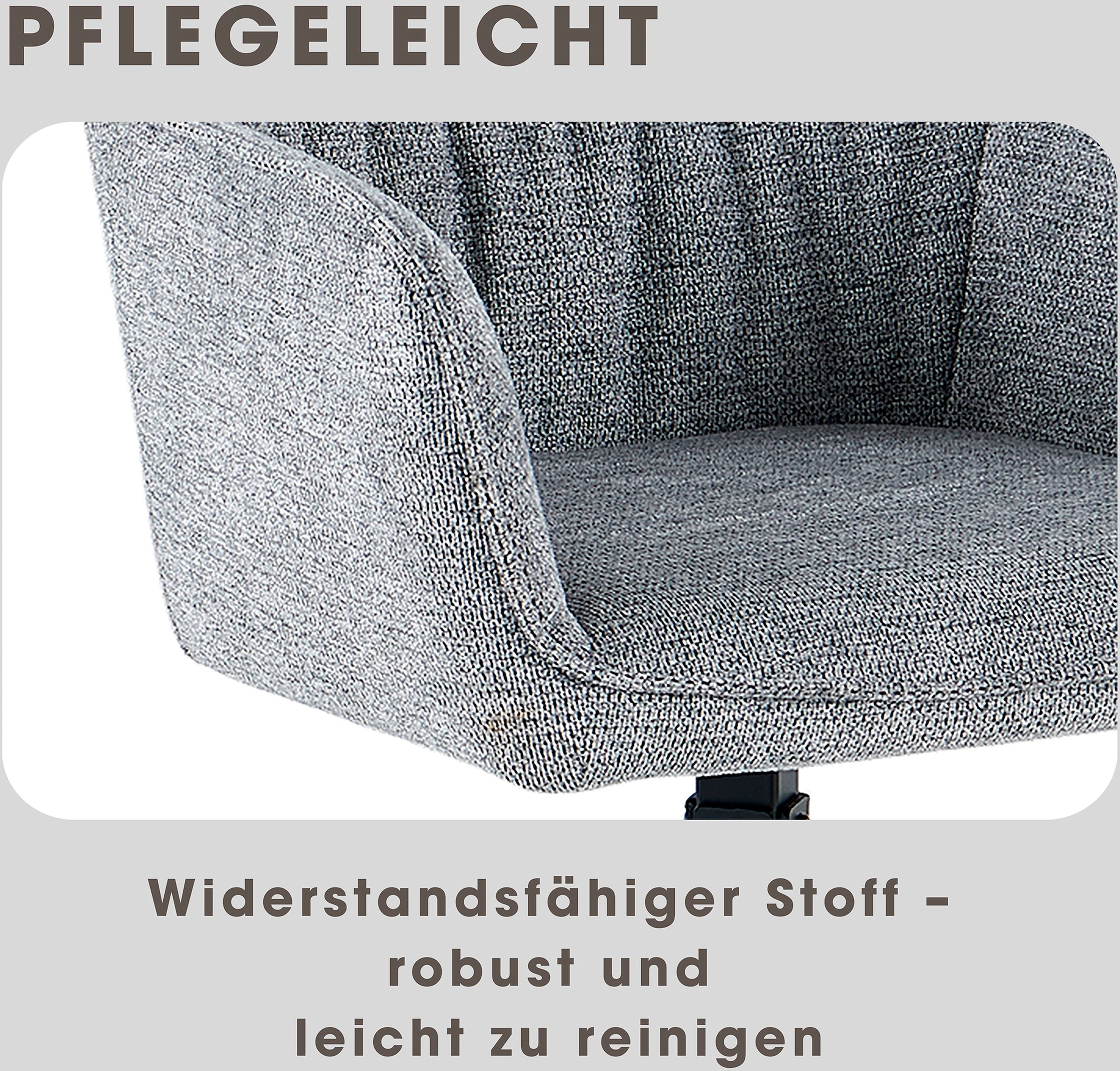 GOODproduct Esszimmerstuhl »Turin« (Set) 2 Stk.moderner Stuhl, 360 Grad drehbar, mit hochwertigem Strukturstoff