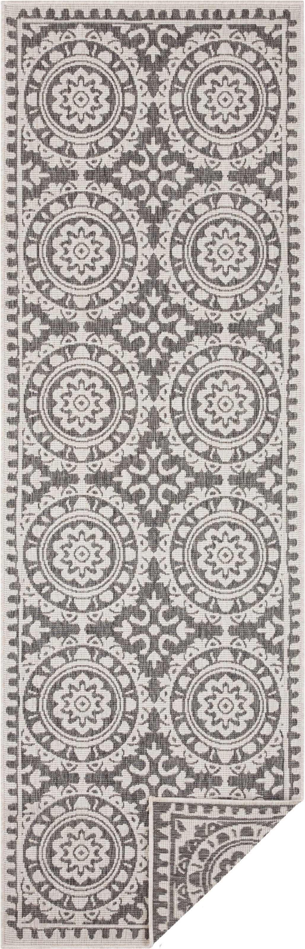 Image of NORTHRUGS Läufer »Jardin«, rechteckig, 5 mm Höhe, In-und Outdoor geeignet, Wohnzimmer, Balkon, Terrasse, Garten, Robust, Pflegeleicht, Flachgewebe, Wendbar bei Ackermann Versand Schweiz