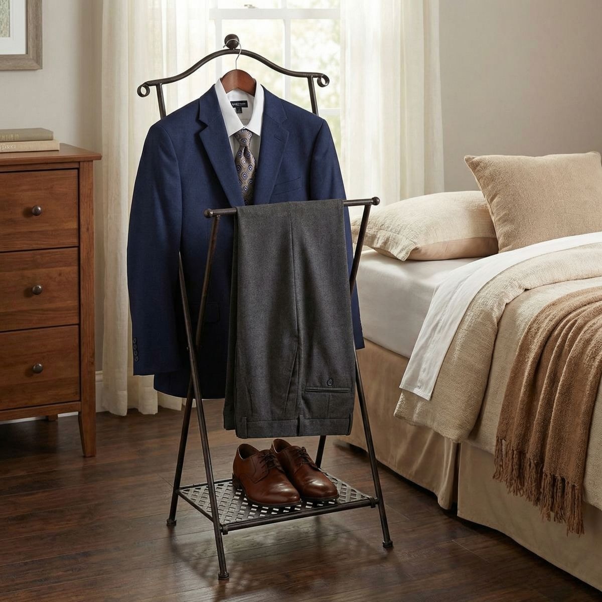 Ambiente Haus Porte-serviettes »Antik« antikbraun aus Metall mit Ablageboden