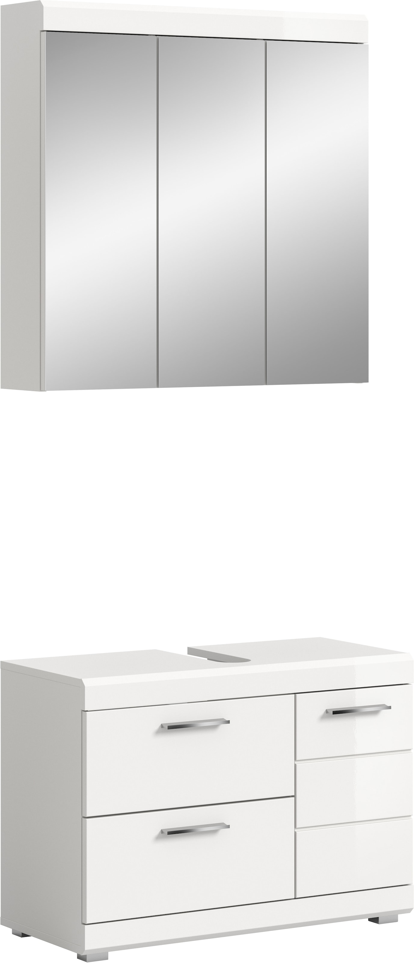 Image of welltime Badmöbel-Set "SIENA, 2-teilig, Waschbeckenunterschrank & Spiegelschrank, MDF-Front"