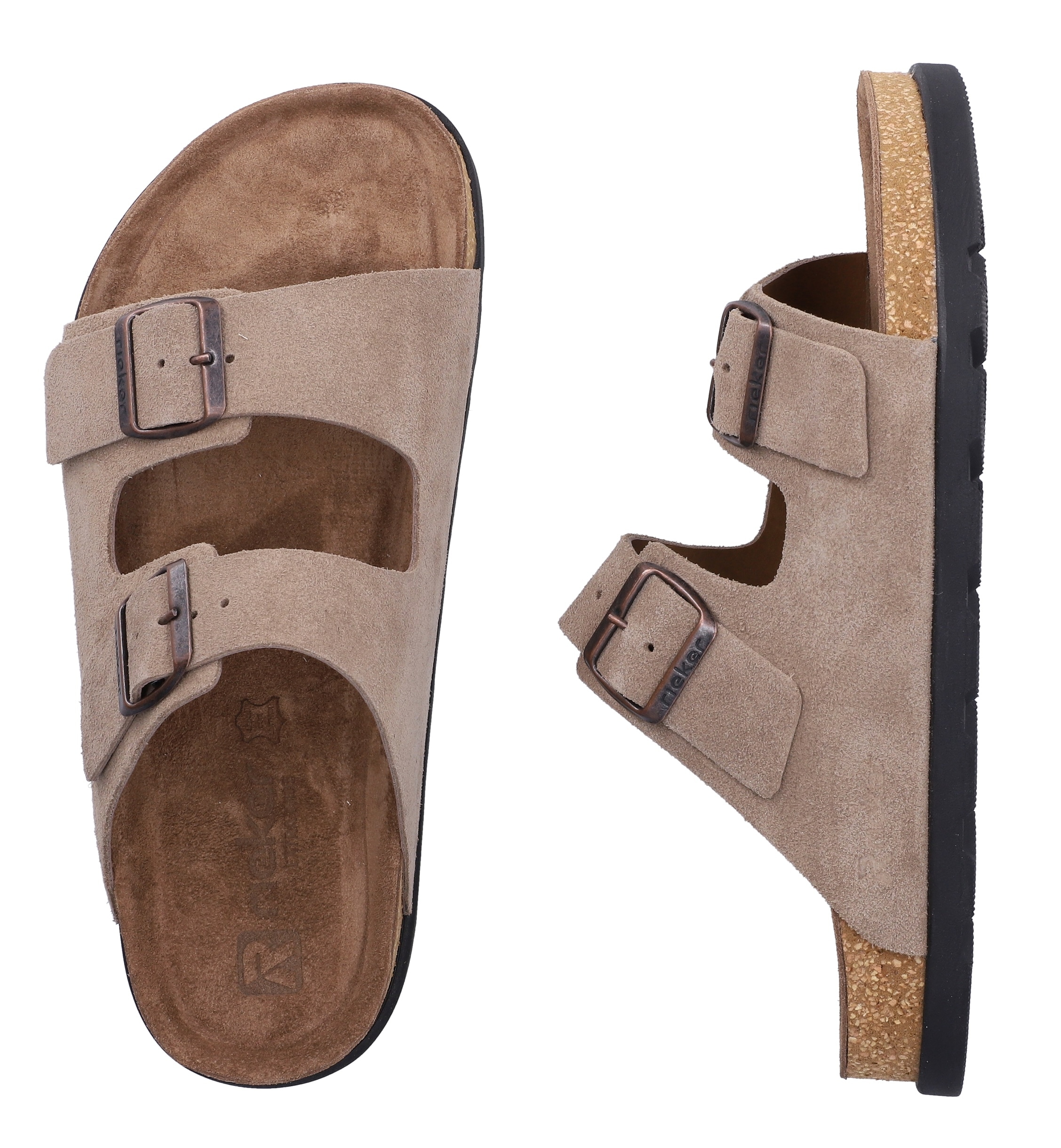 Rieker Pantolette  Sommerschuh, Strandschuh, Hausschuh mit bequemem Fussbett