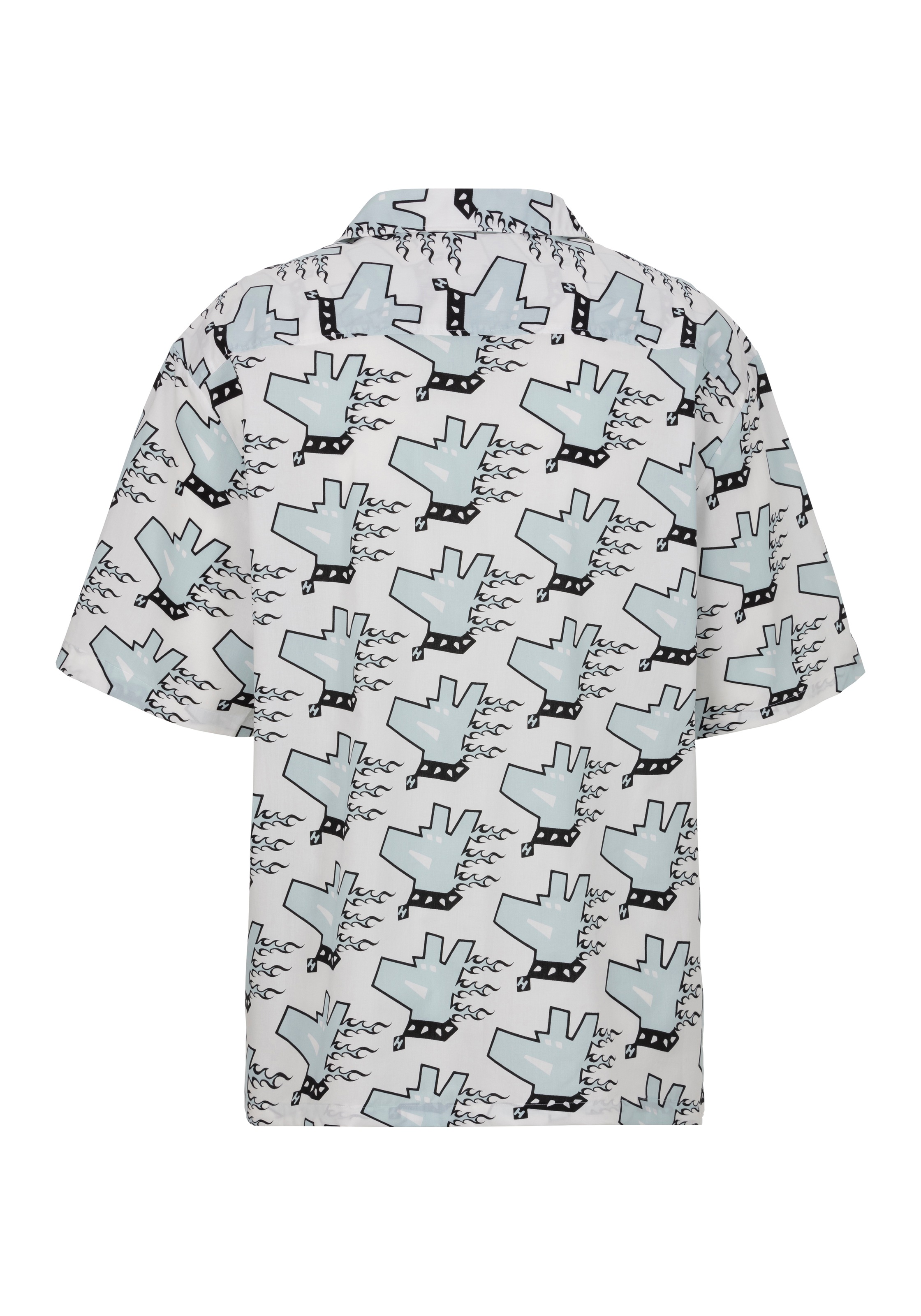 HUGO Blue Chemise à manches courtes »Eligino« mit allover Print, HUGO Doggo, Dogprint