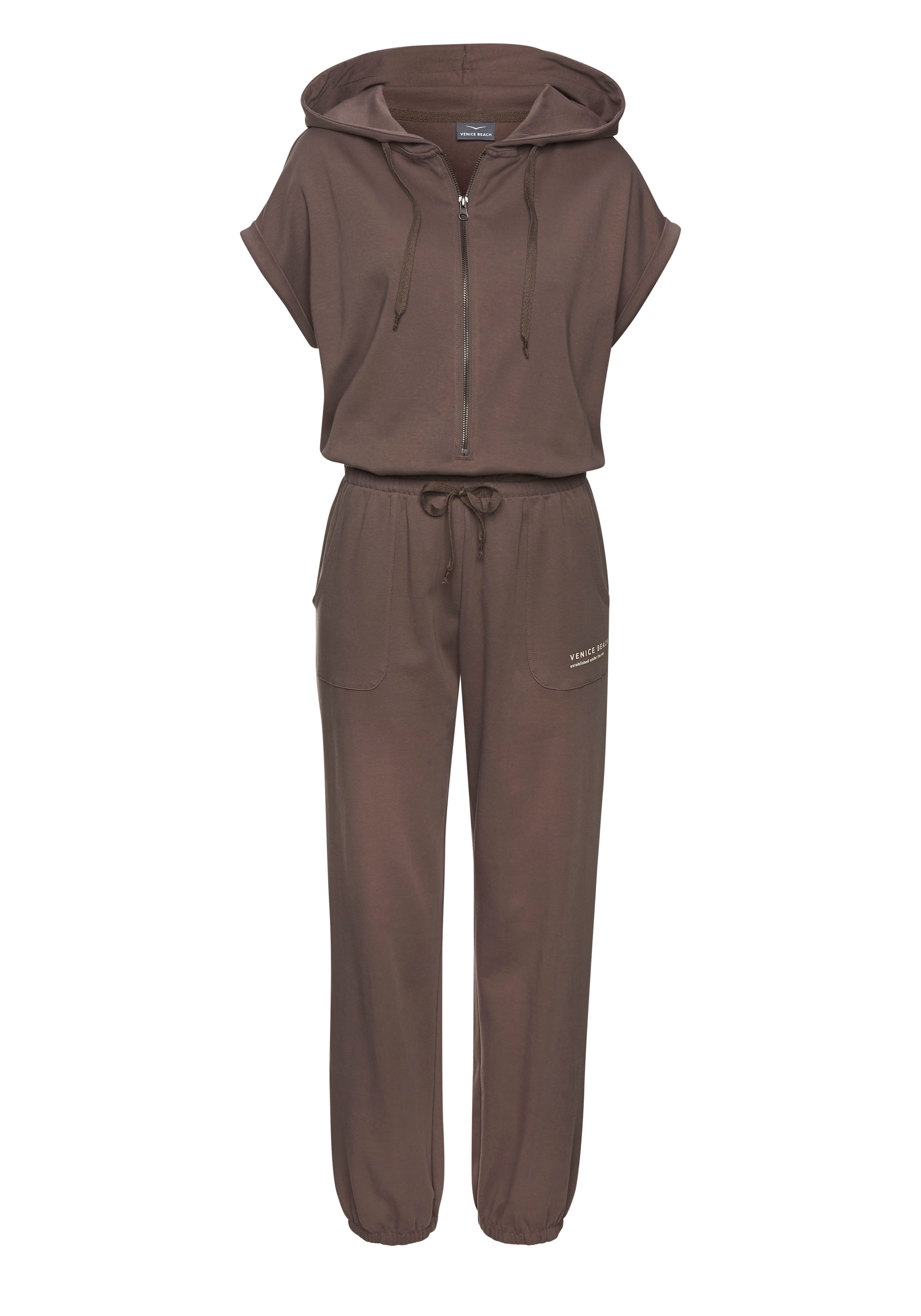 Venice Beach Overall, aus Jerseyware, kurzärmliger Jumpsuit mit Taschen