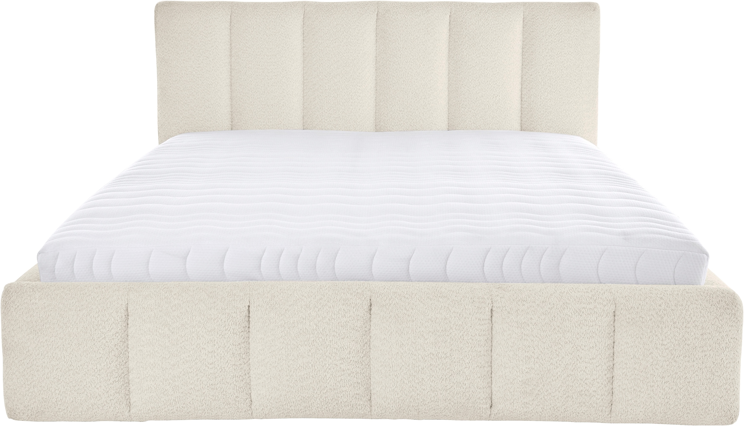 homsy by Ana Johnson Lit rembourré »Somny wahlweise mit Bettkasten, erhältlich in verschiedenen Breiten« luxurious gepolstertes Kopfteil und Rahmen, Bezug mit Bouclécharakter