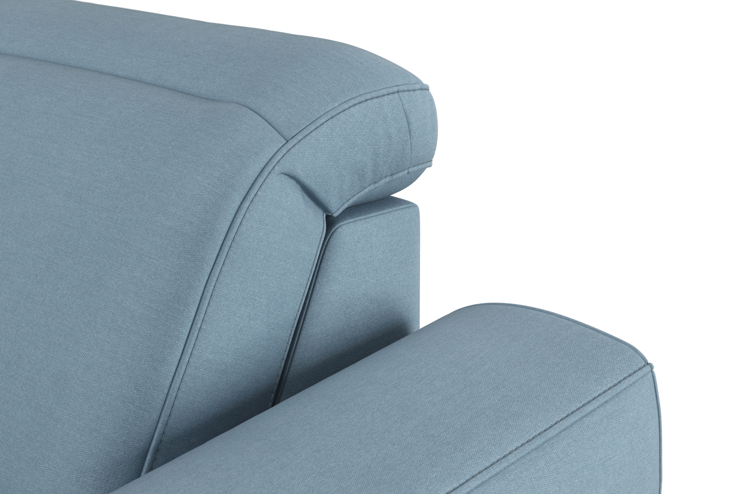 sit&more Ecksofa »Dundee L-Form«, mit Federkern und Edelstahlfüssen, wahlweise mit Kopfteilverstellung