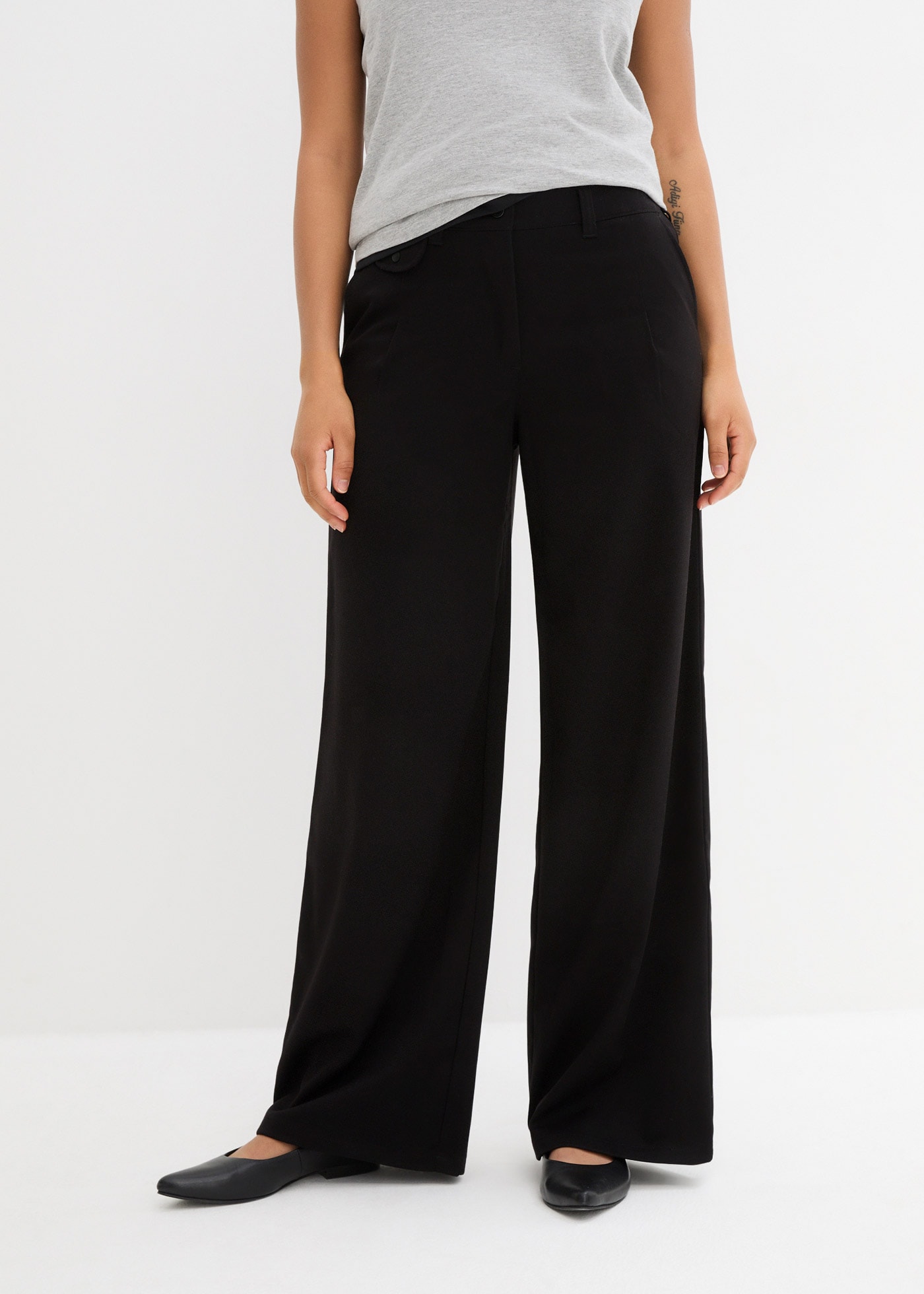 Image of bonprix Marlene-Hose weit geschnitten, Loose fit Passform, High-Waist-Bequembund