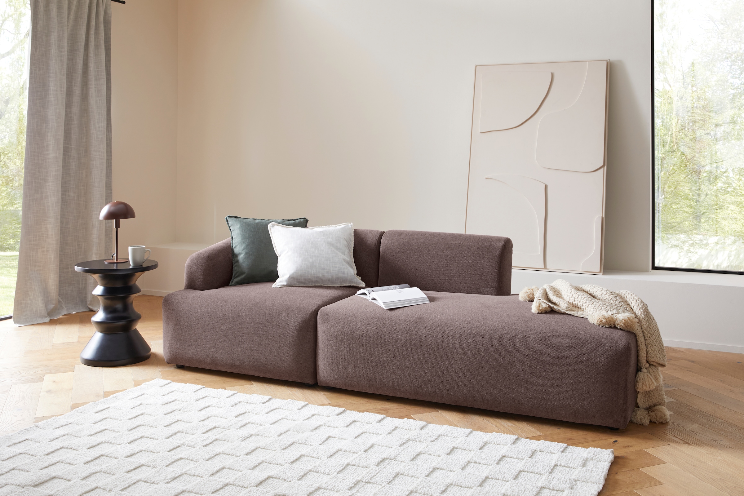 LeGer Home by Lena Gercke Chaise longue »LYZA Open end, Loungemöbel zum Relaxen, Masse B/T/H: 152/96/74 cm« als Modul oder separat verwendbar, für individuelle Zusammenstellung