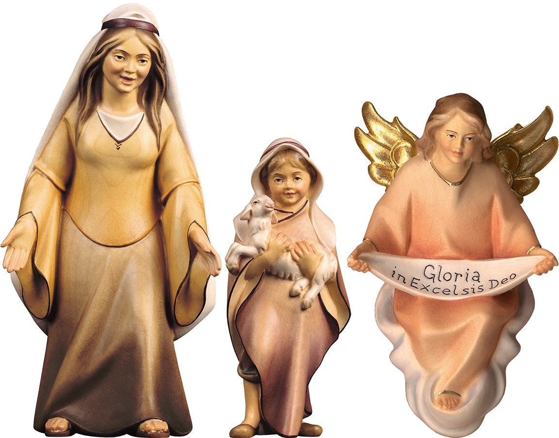 ULPE WOODART Krippenfigur »Hirtin mit Hirtenjunge und Engel, Weihnachtsdeko«,  zur Komet Krippe, Handarbeit bequem kaufen