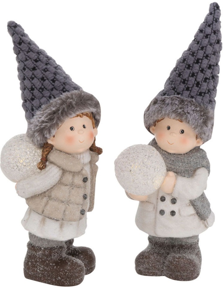 Image of BOLTZE Weihnachtsfigur »Melti«, (Set, 2 St.), Weihnachtswichtel mit LED Beleuchtung und Timer, Höhe ca. 33 cm bei Ackermann Versand Schweiz