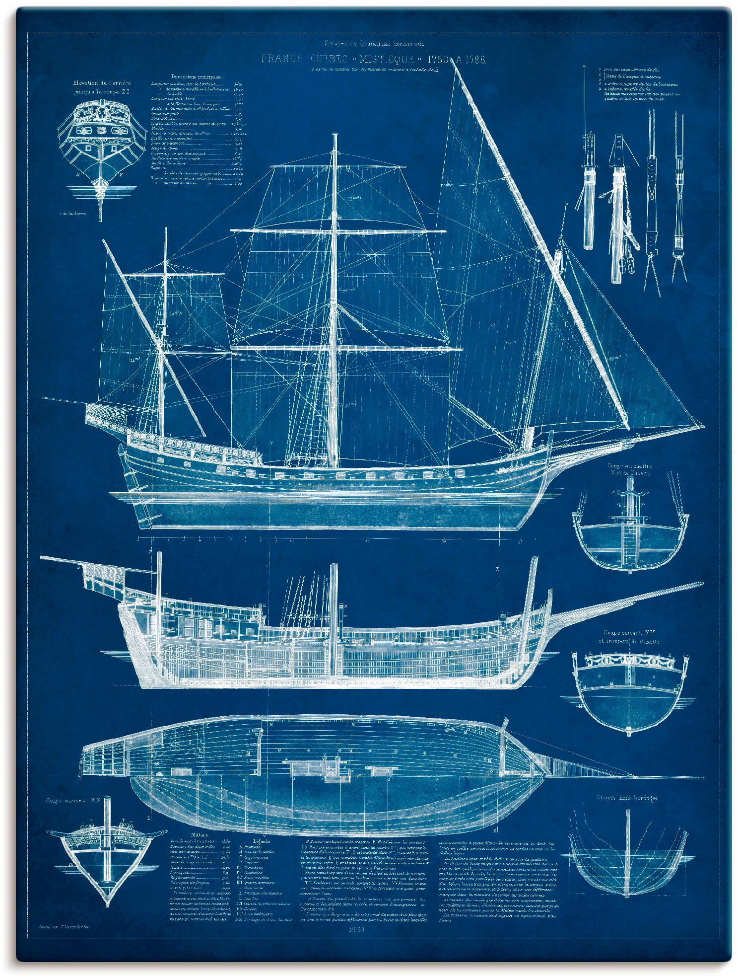 Image of Artland Wandbild »Entwurf für ein Antikes Schiff I«, Boote & Schiffe, (1 St.), in vielen Grössen & Produktarten - Alubild / Outdoorbild für den Aussenbereich, Leinwandbild, Poster, Wandaufkleber / Wandtattoo auch für Badezimmer geeignet bei Ackermann Vers