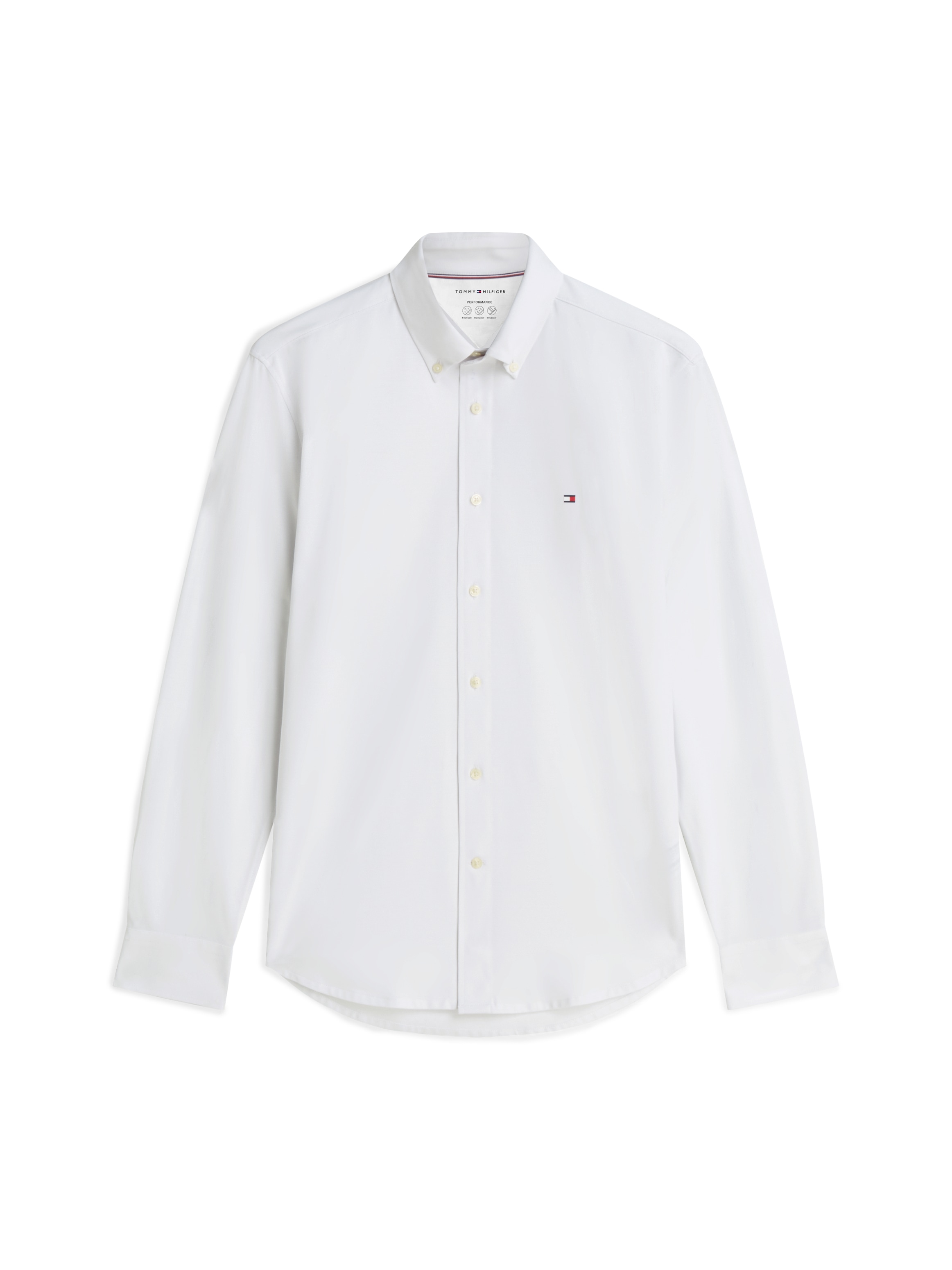 Tommy Hilfiger Chemise à manches longues »PERFORMANCE PIQUE OXFORD« Coupe droite piqué performance Oxford décontracté