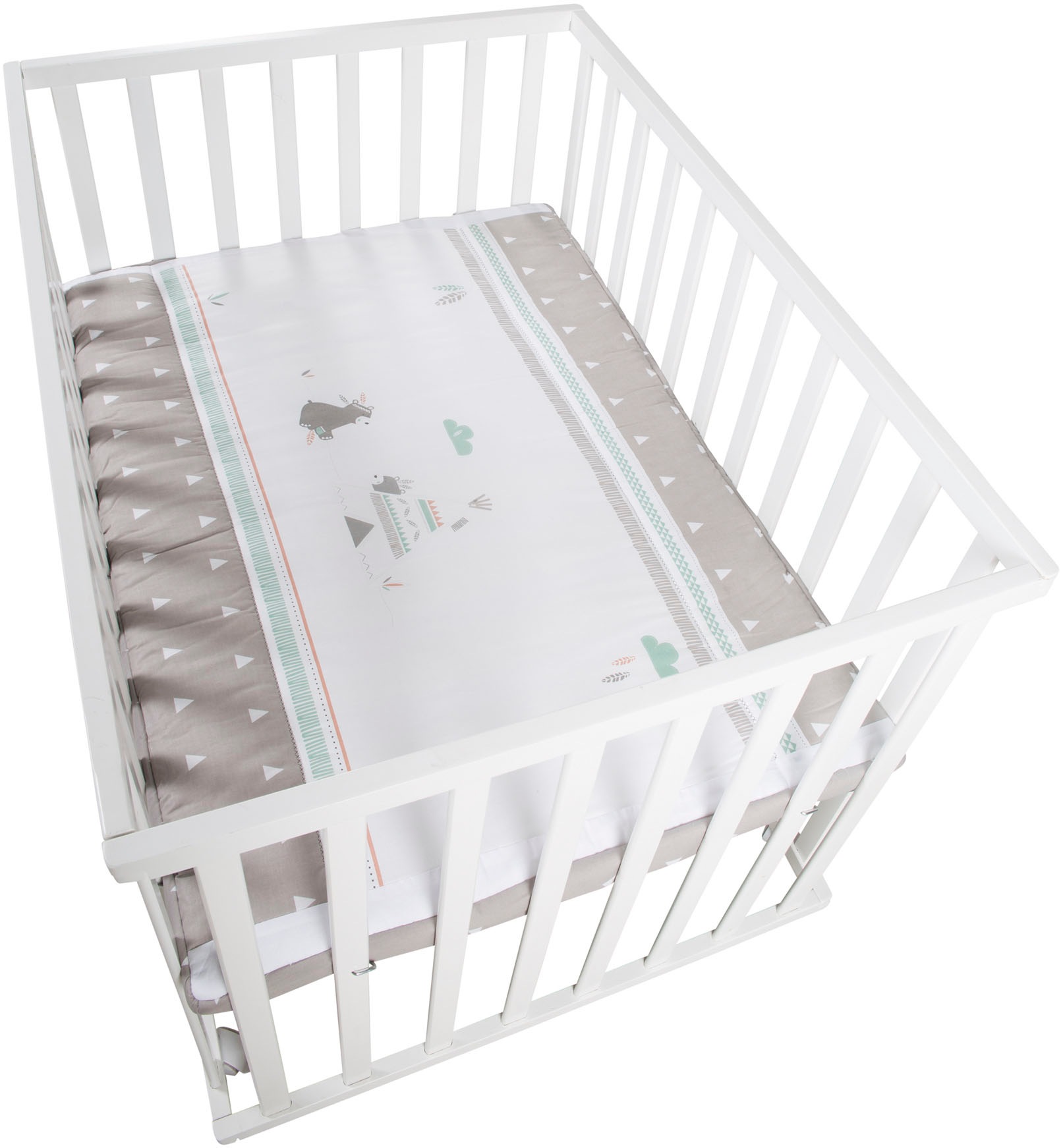 roba® Laufgitter »Indibär weiss, 100x75 cm«, bis 15 kg, mit Stoffeinlage
