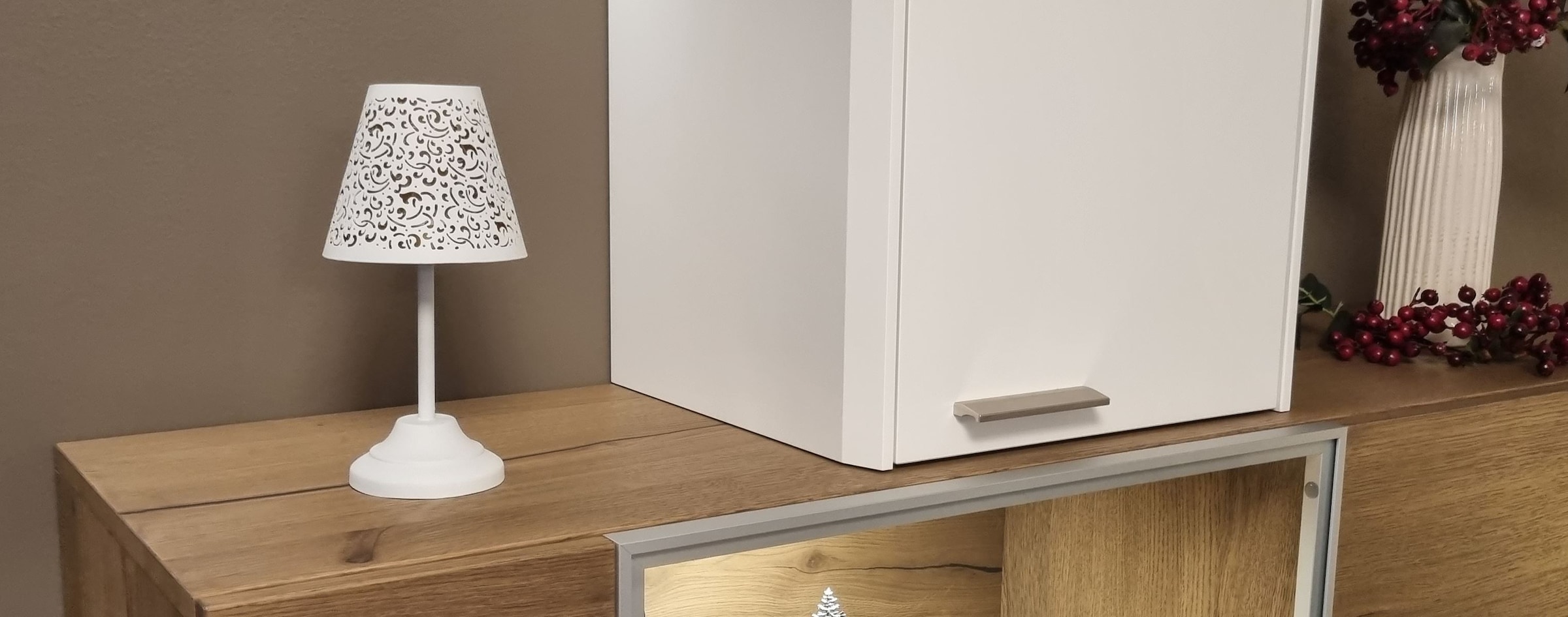 Ambiente Haus Porte-bougies à chauffe-plat »Teelicht-Lampe in Weiss - (H) 24 cm«