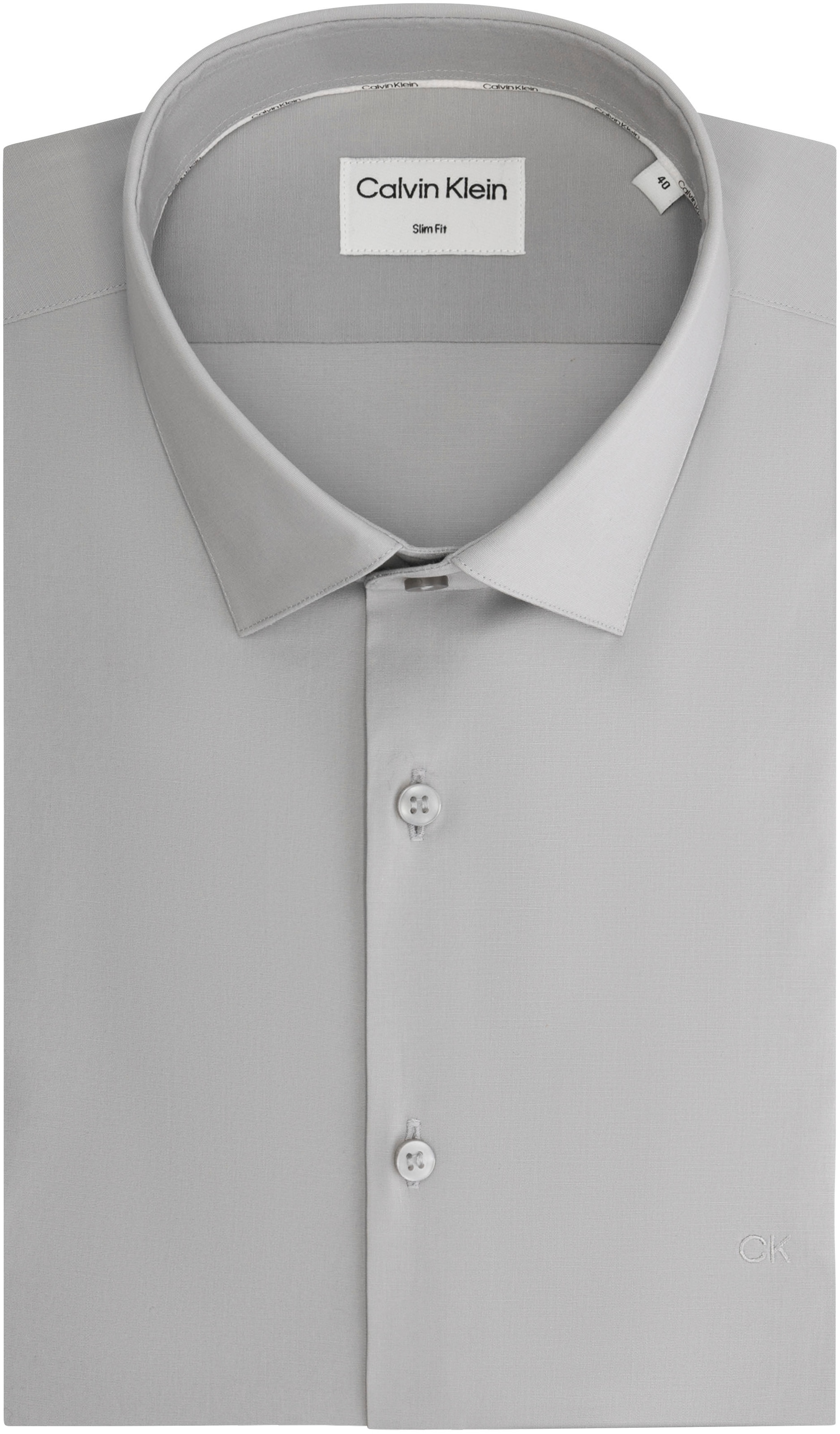 Calvin Klein Businesshemd »POPLIN STRETCH SLIM SHIRT«, mit Kentkragen, Logoprint auf Brusthöhe