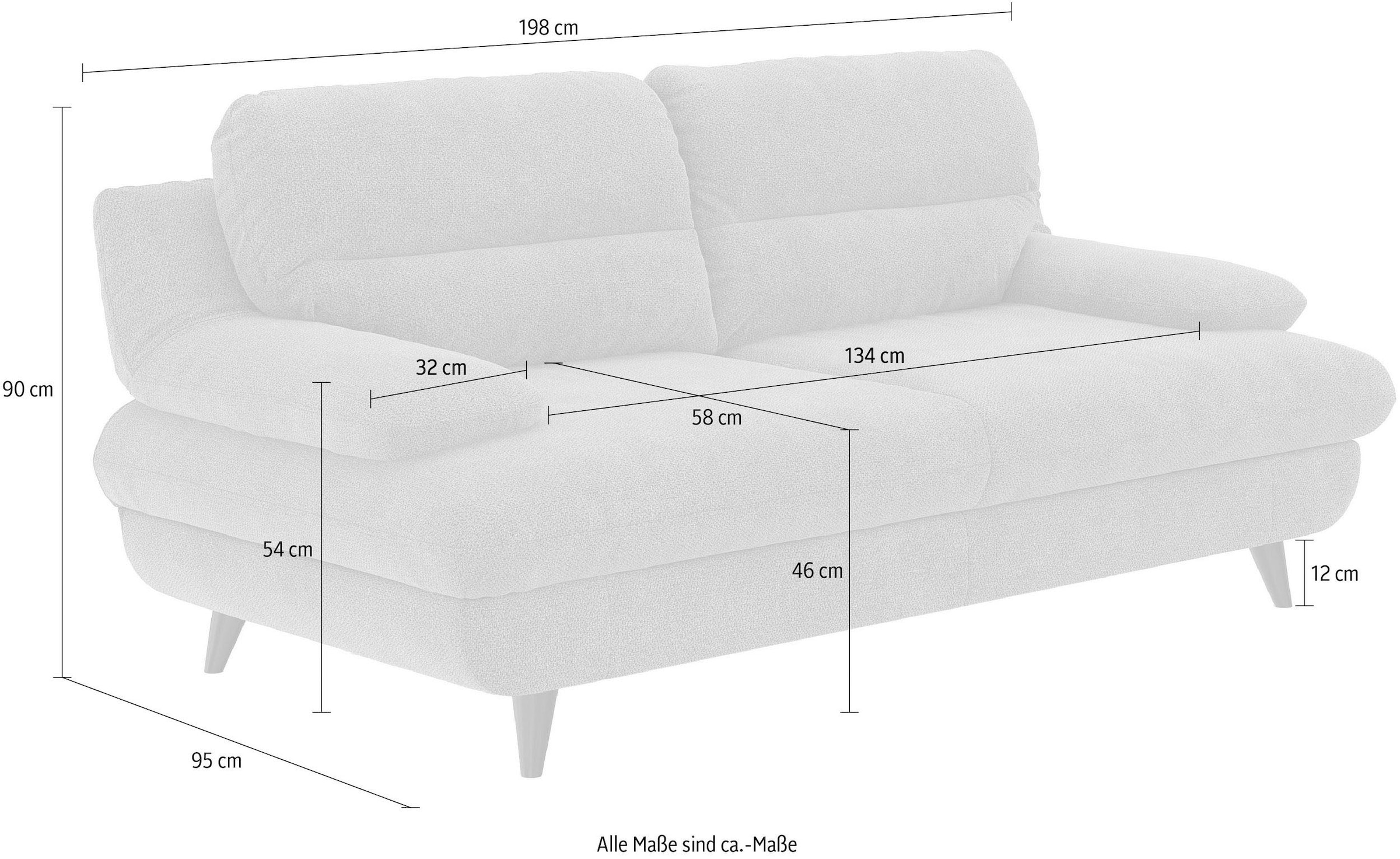 COTTA 2,5-places »Pike, B: 198 cm« mit Metallfüsse, wahlweise auch in Echtleder