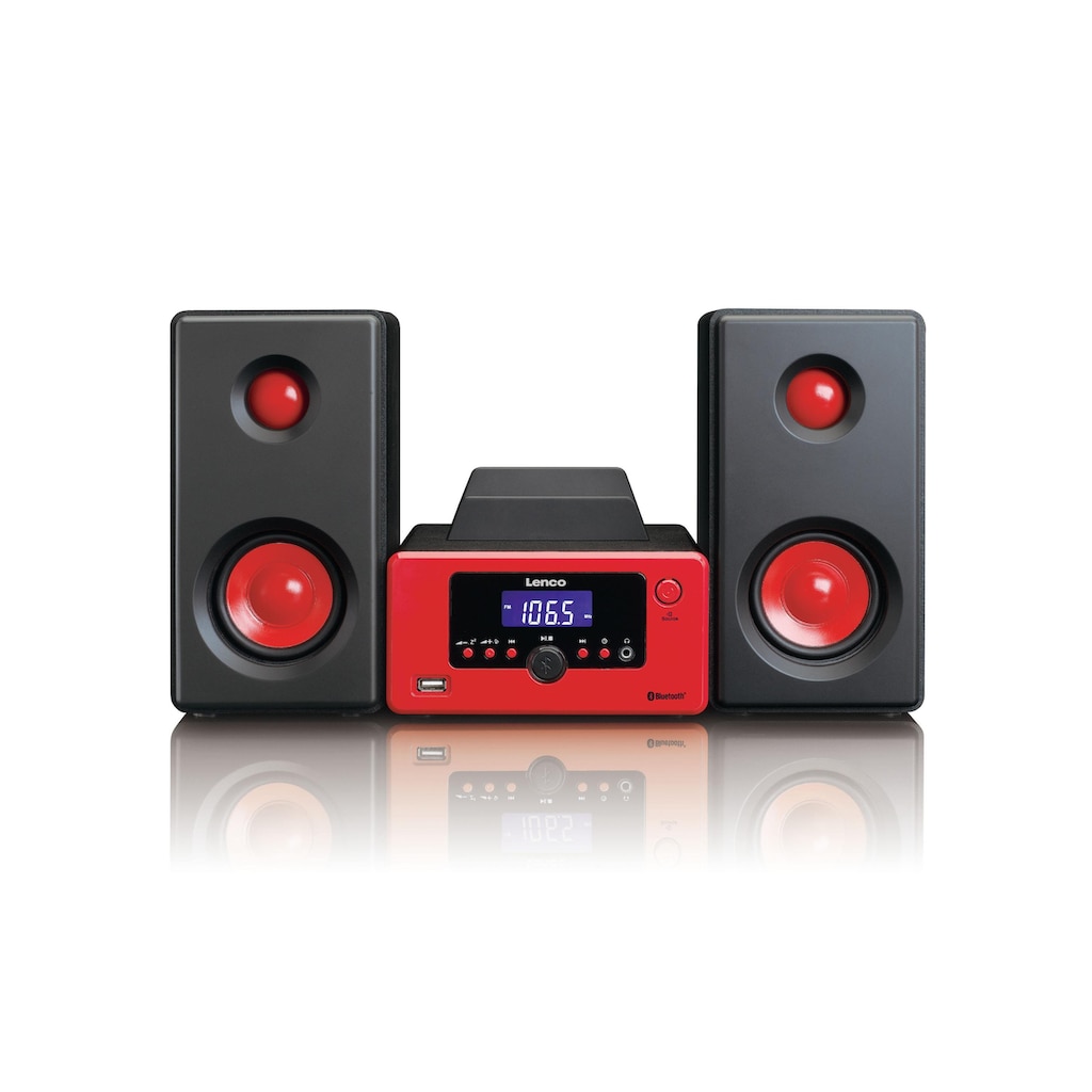 Lenco Microanlage »MC-020 Rot«, (Bluetooth FM-Tuner)