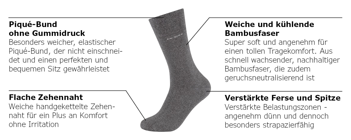 Camano Chaussettes longues »ca-soft« 4 cuis tlg. verstärkte Ferse und Spitze