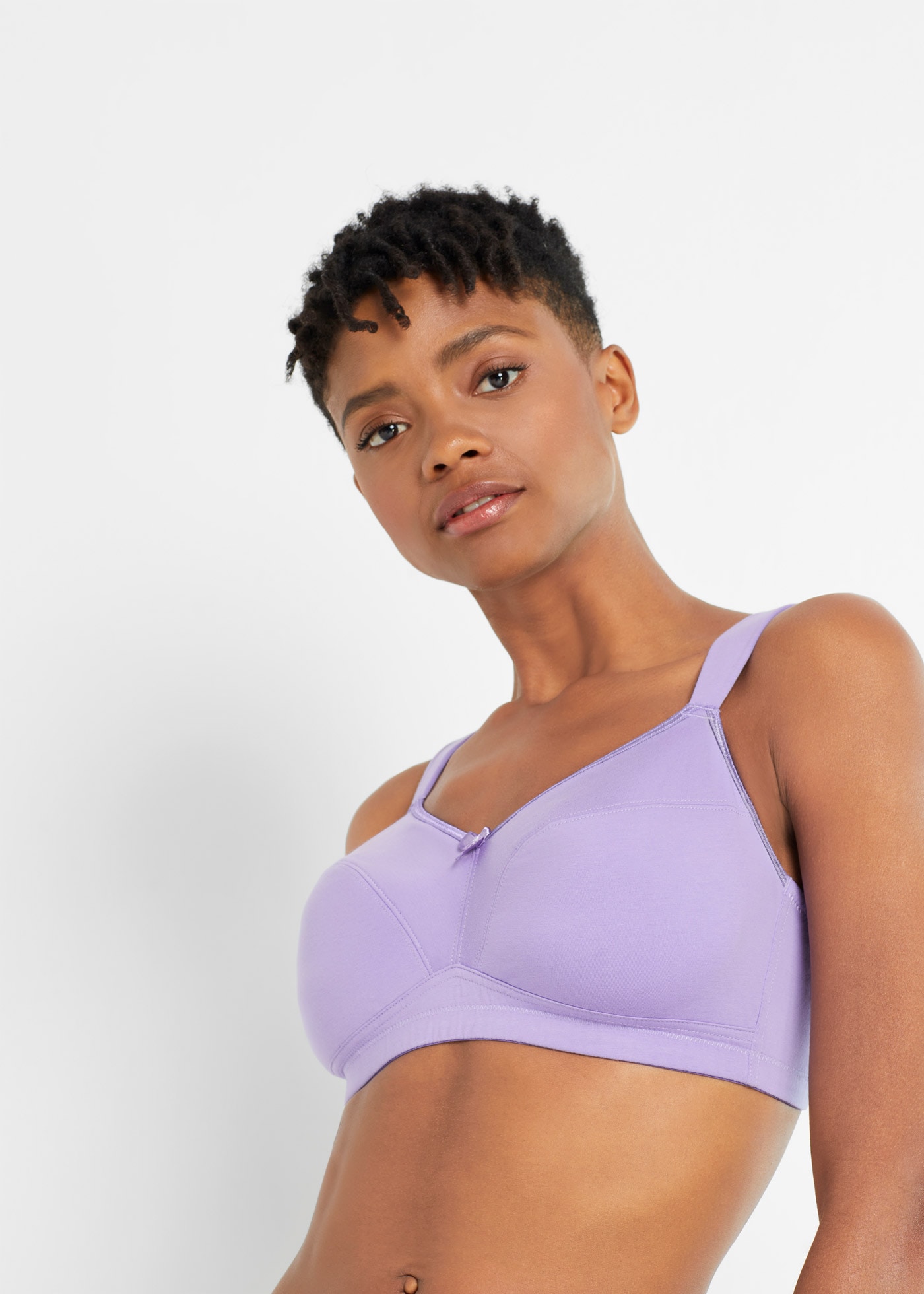 bonprix Soutien-gorge à armatures »BH ohne Bügel mit Baumwolle (3er Pack)« Paquet, 3 ohne Bügel, im 3er-Pack, mit verspielten Details