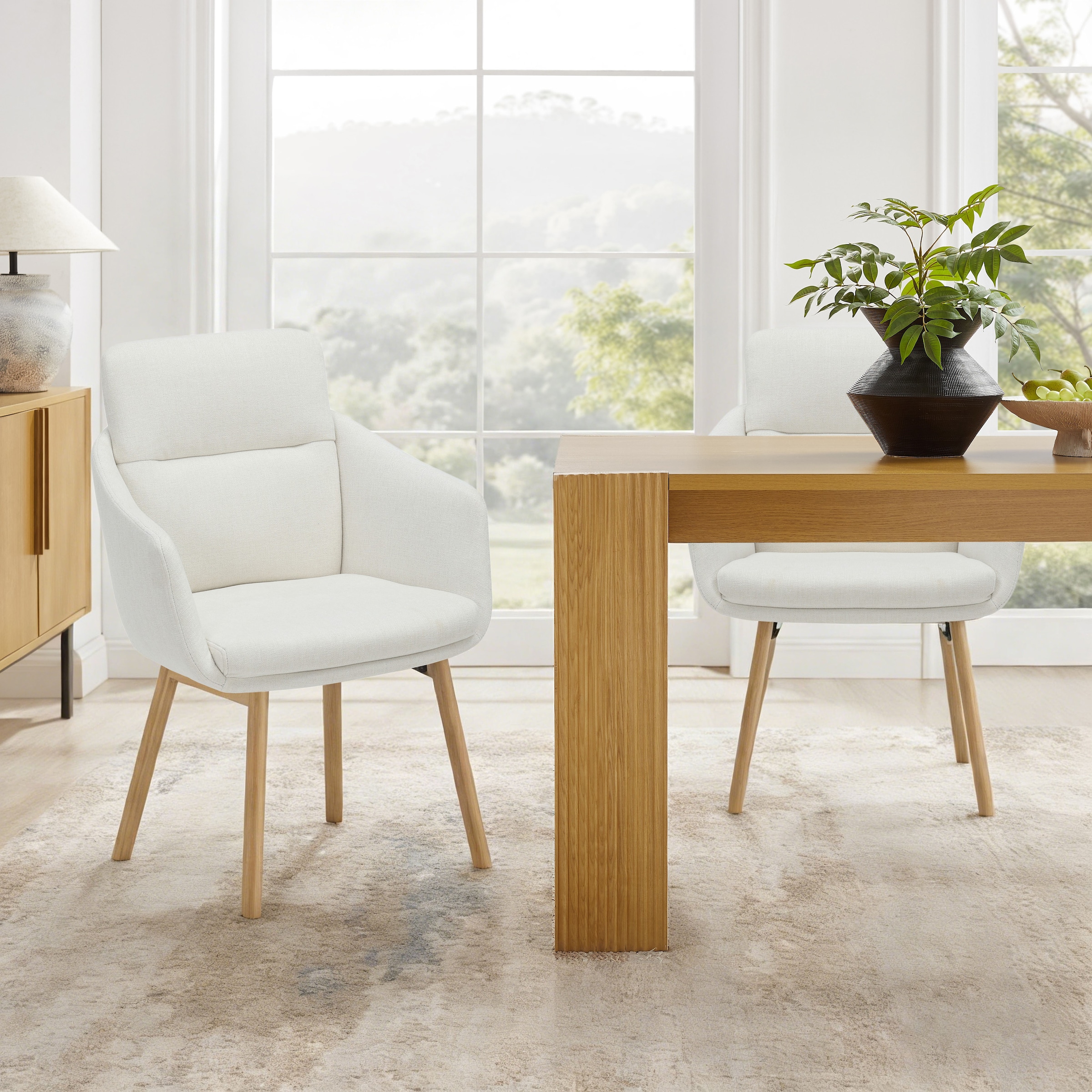 GOODproduct Chaise de salle à manger »Hadelin« () 1 cuispflegeleichter Webstoff, massives Echtholzgestell, Sitzhöhe ca. 50 cm
