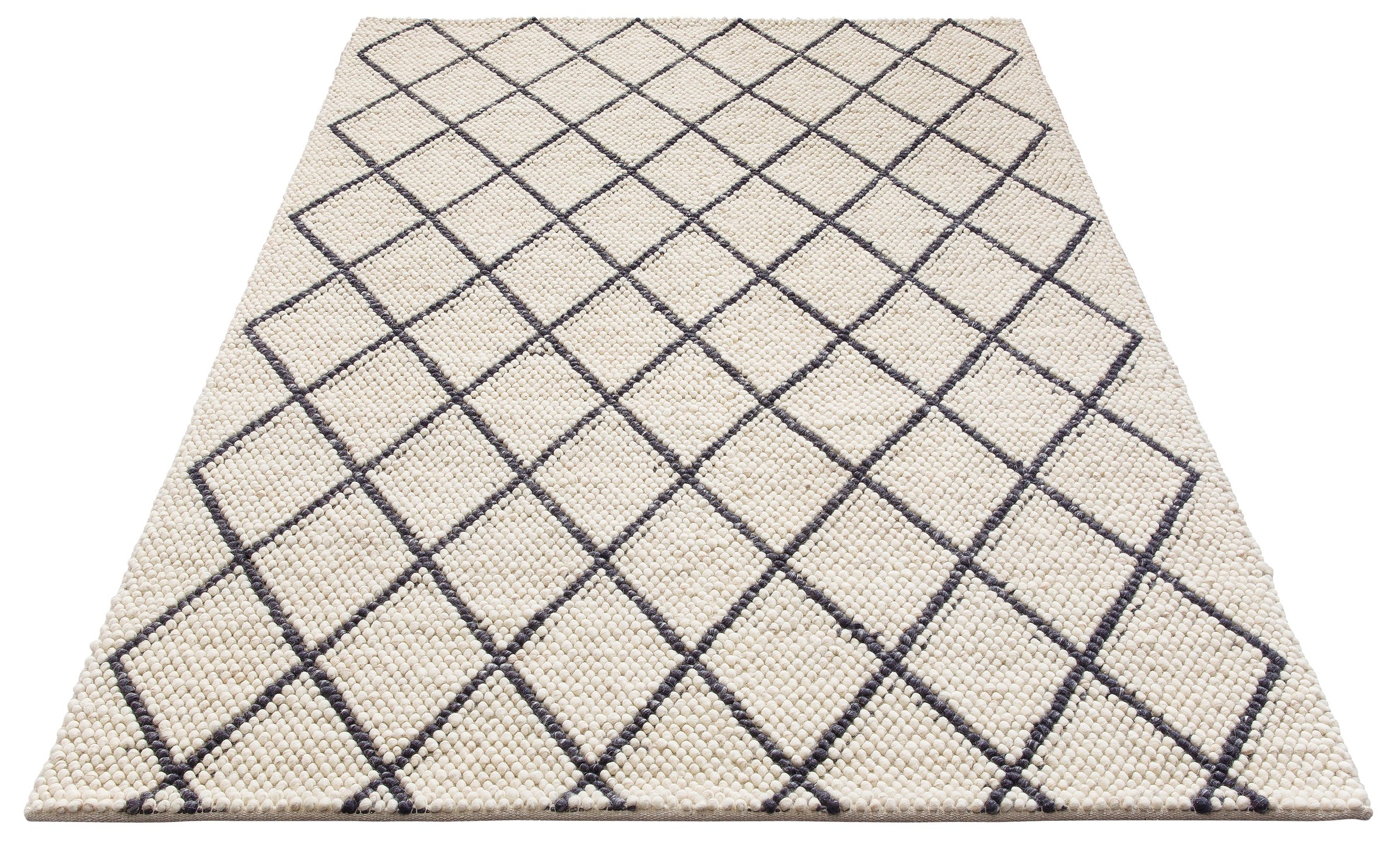 Image of my home Wollteppich »Lior«, rechteckig, 10 mm Höhe, reine Wolle, top Qualität, Teppich im Rauten Design, ideale Teppiche für Wohnzimmer, Schlafzimmer, Esszimmer & Arbeitszimmer bei Ackermann Versand Schweiz