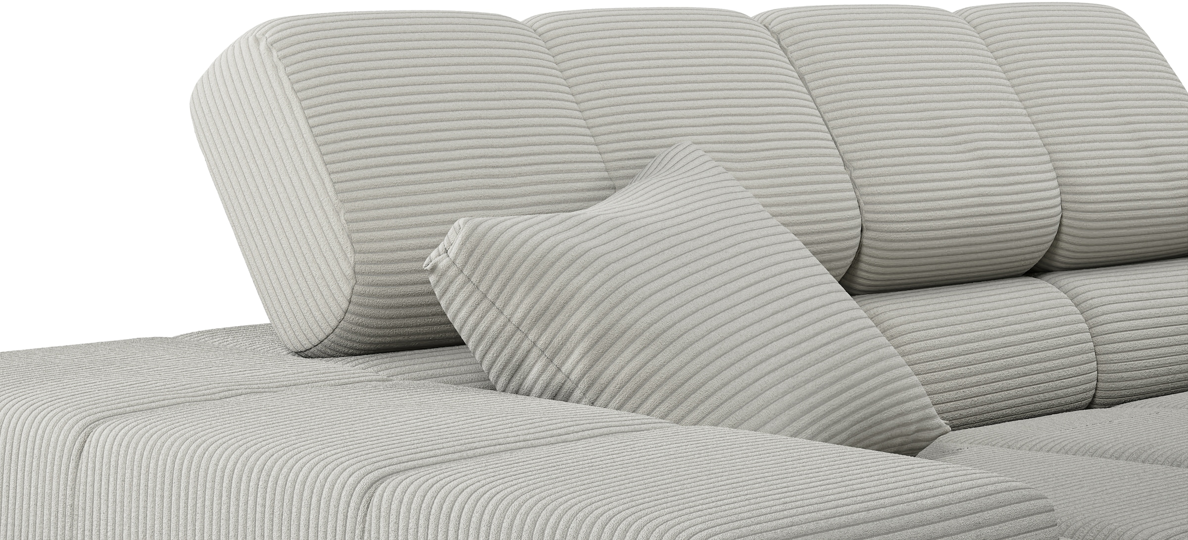 Home affaire Canapé d'angle »Ancona, Ecksofa,  incl. Kopfteilverstellung, Breite 319 cm, L-Form« réglage motorisé de la profondeur d’assise en option, aussi en velours côtelé + Easy Care