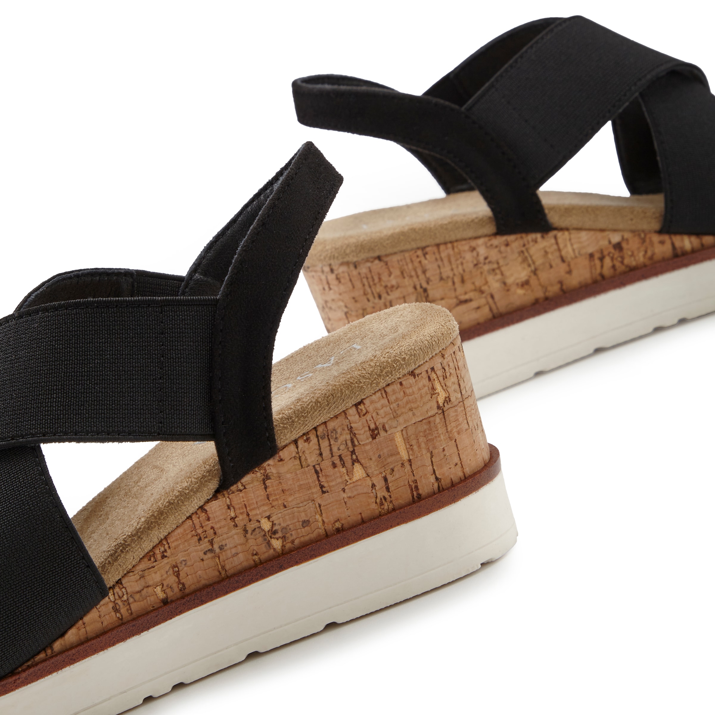 LASCANA Sandalette »Sommerschuh«, Sandale, Sommerschuh mit Keilabsatz und elastischen Riemen VEGAN