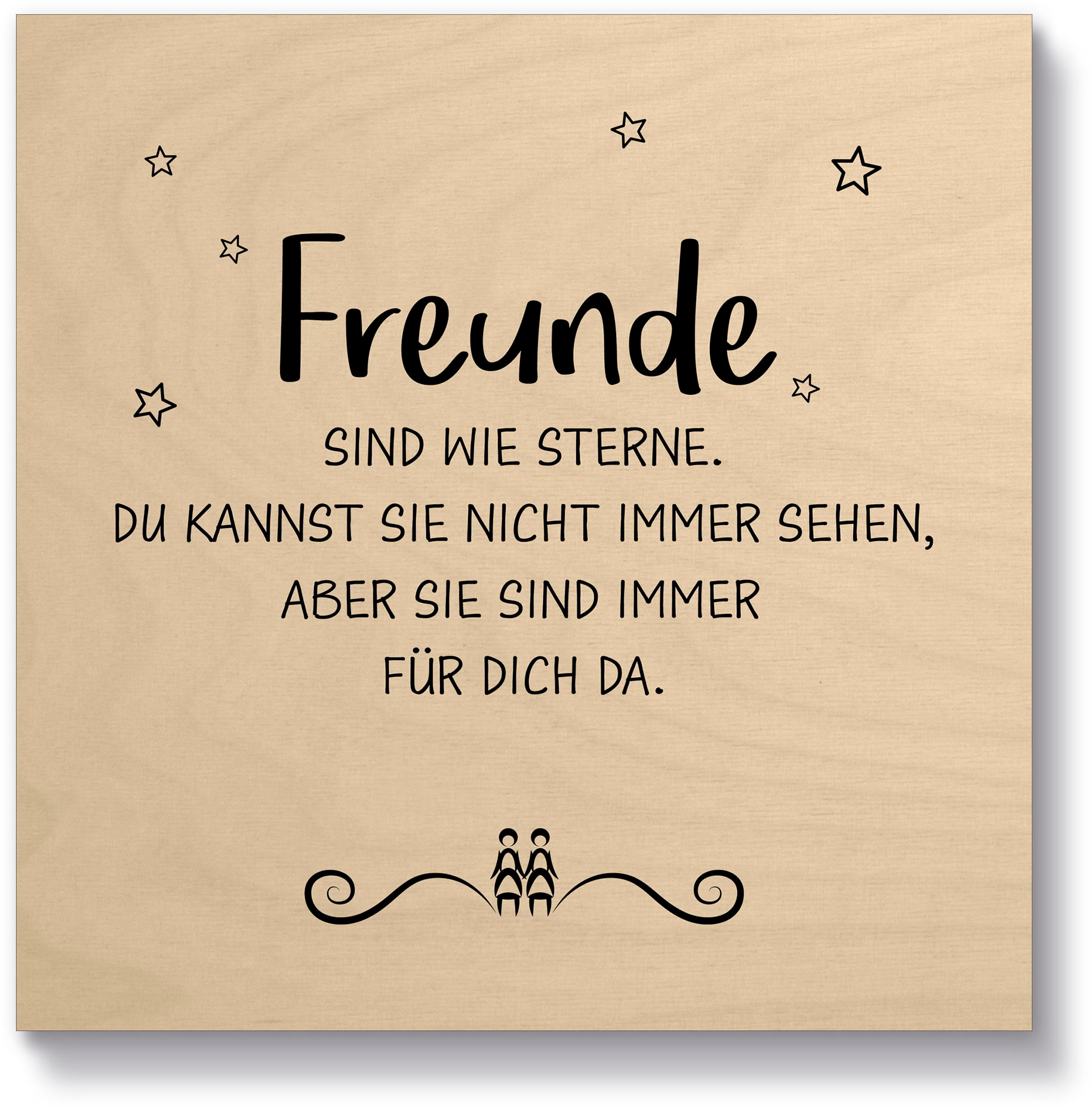 Artland Holzbild »Freunde II«, Sprüche & Texte, (1 St.)