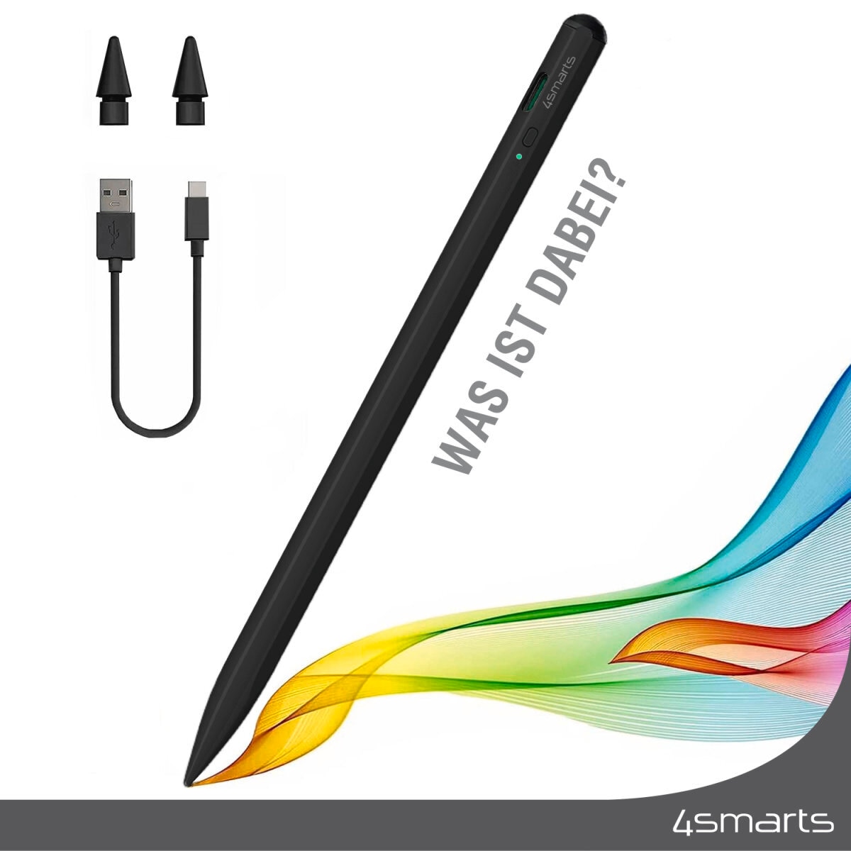 4smarts Eingabestift »Aktiver Eingabestift Pencil Pro 3 schwarz«