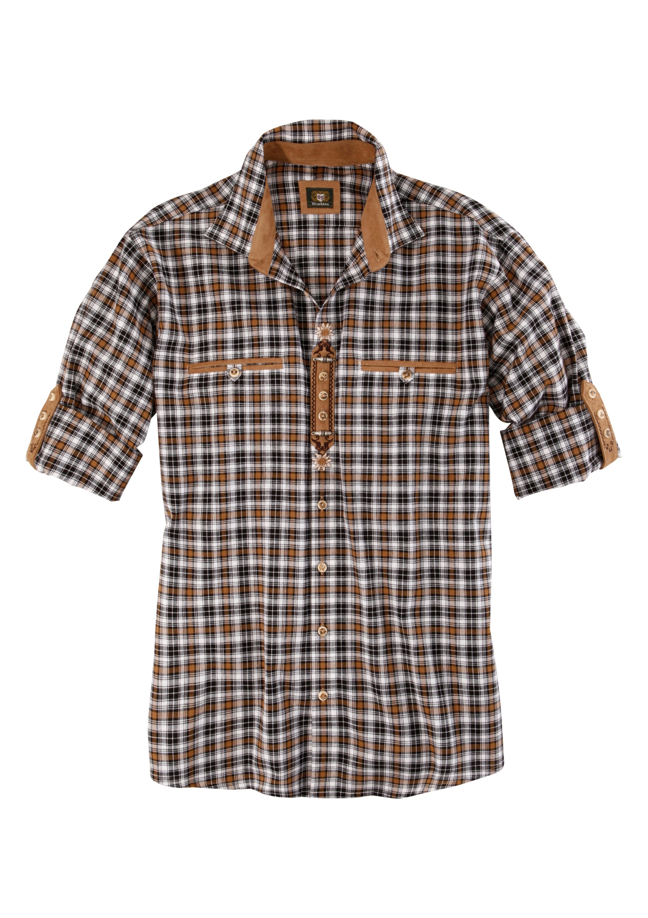 Image of OS-Trachten Trachtenhemd, mit Lederimitat-Appliaktion bei Ackermann Versand Schweiz