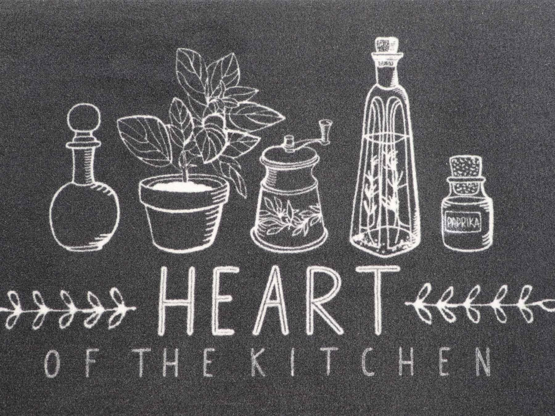 Primaflor-Ideen in Textil Küchenläufer »HEART OF THE KITCHEN, Made in Belgium« rechteckig 6,5 mm Höhe mit Schriftzug, Grösse 50x150 cm, rutschhemmend