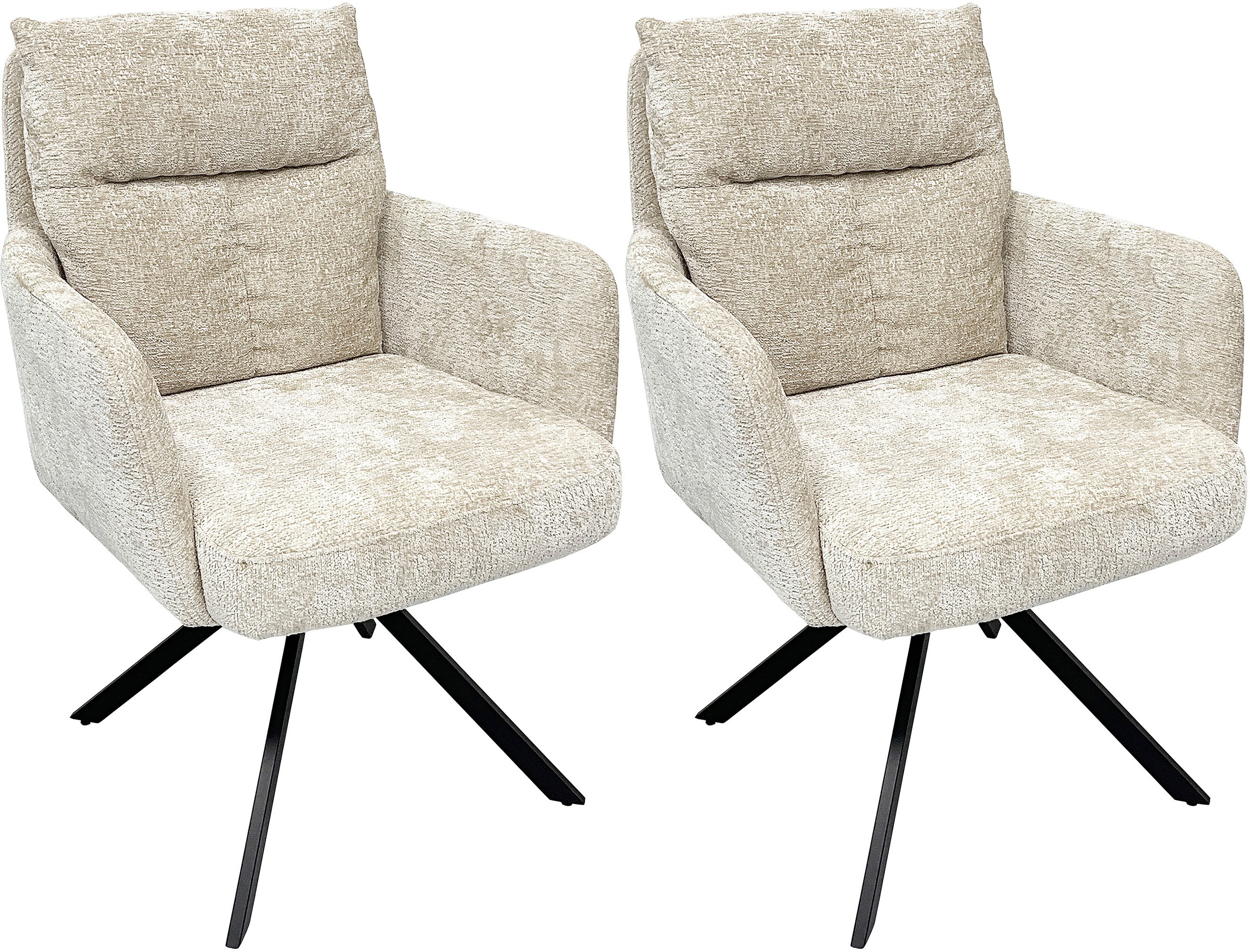 Image of GOODproduct Esszimmerstuhl "Darrin" (Set) 2 Stk.Chenille Bezug, schwarzes Metallgestell