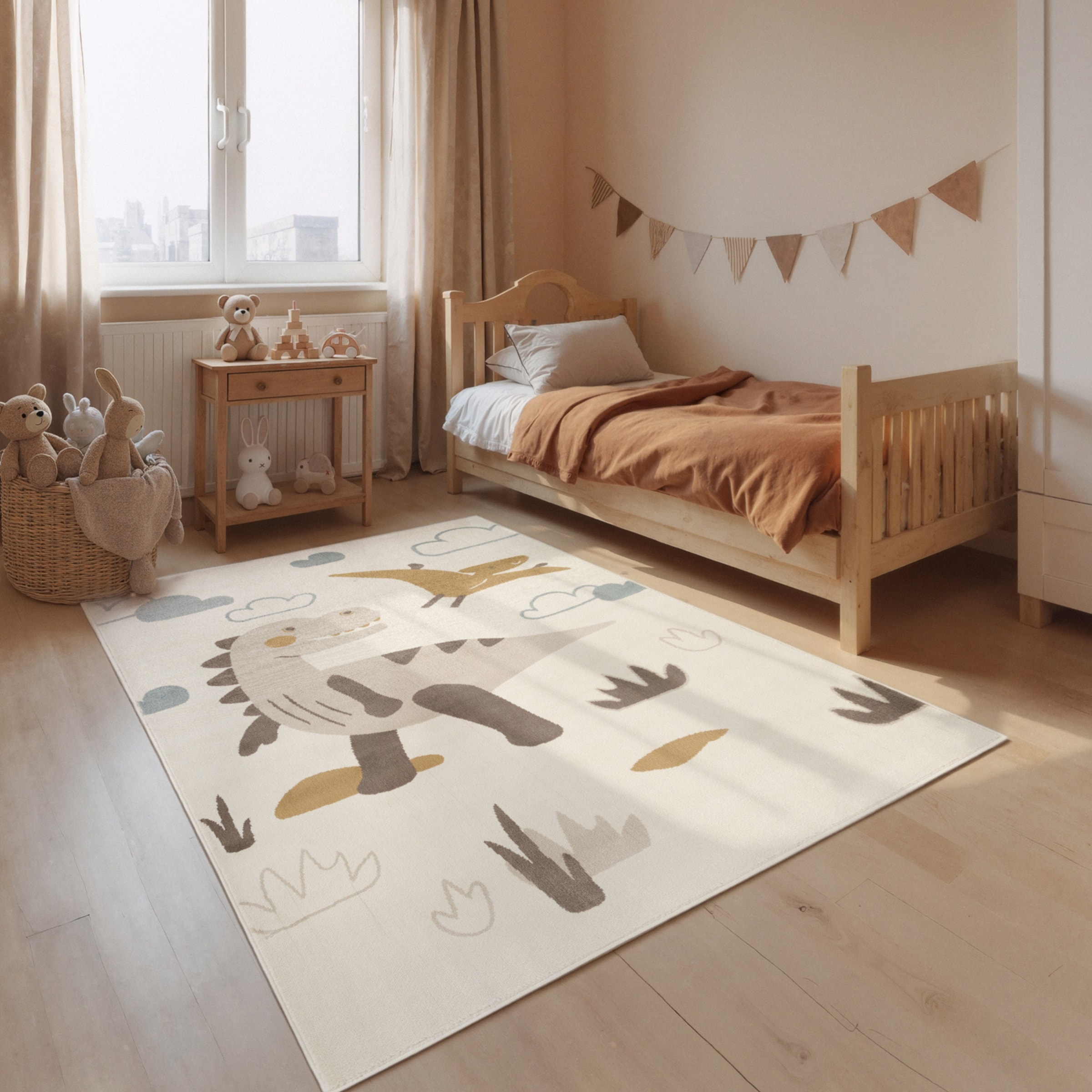 Image of HANSE Home Kinderteppich "Dino" rechteckig 10 mm Höhe Pflegeleicht, Weich, Kinderzimmer, Spielteppich, Spielunterlage