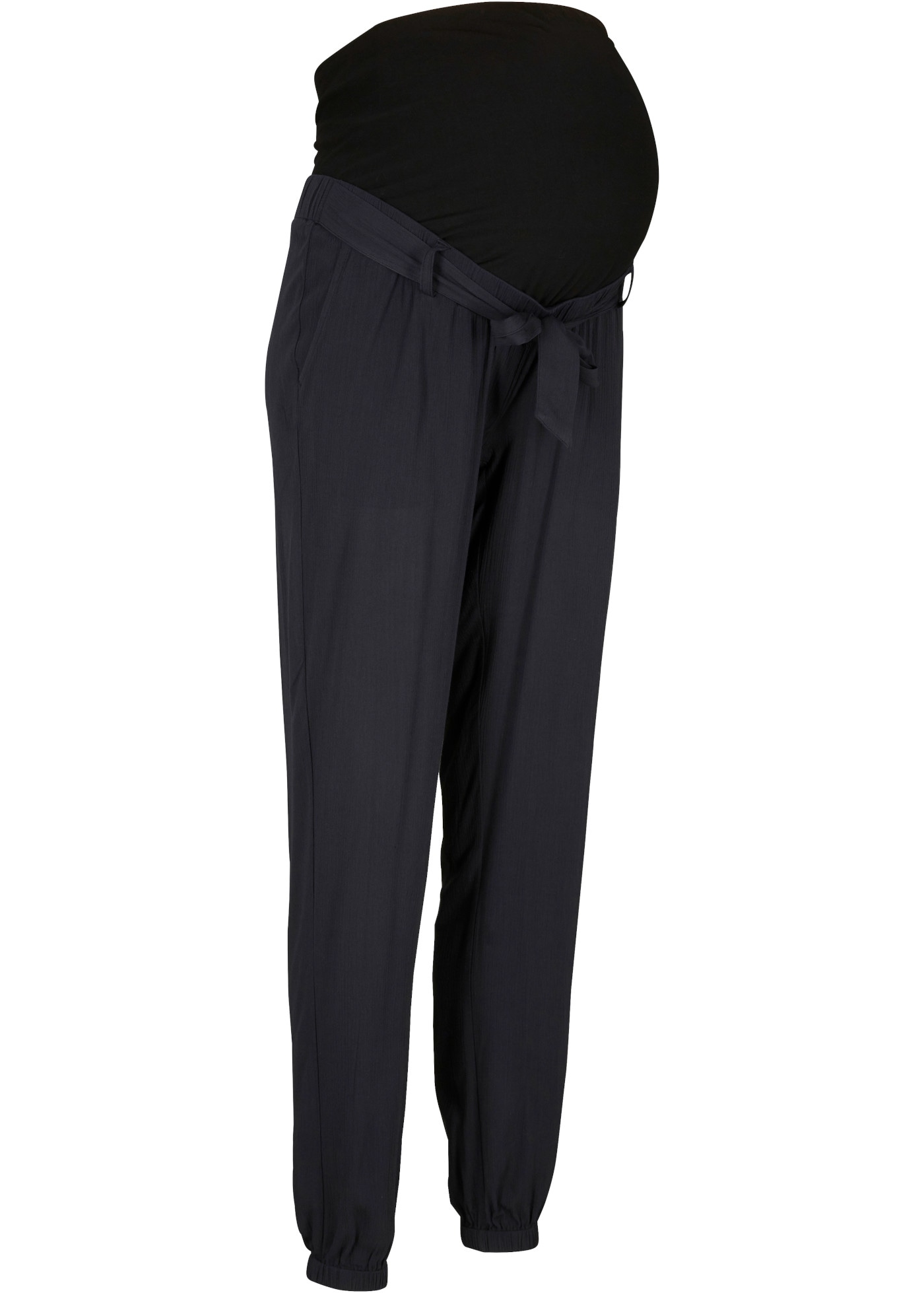 bonprix Pantalon de grossesse  en crêpe de viscose, taille élastique avec lien, coupe ample