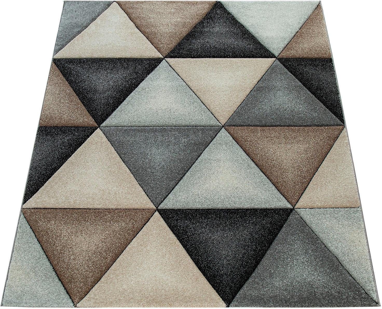 Image of Paco Home Teppich »Bahama 540«, rechteckig, 18 mm Höhe, Kurzflor, modernes geometrisches Muster, handgefertigter Konturenschnitt, ideal im Wohnzimmer & Schlafzimmer bei Ackermann Versand Schweiz