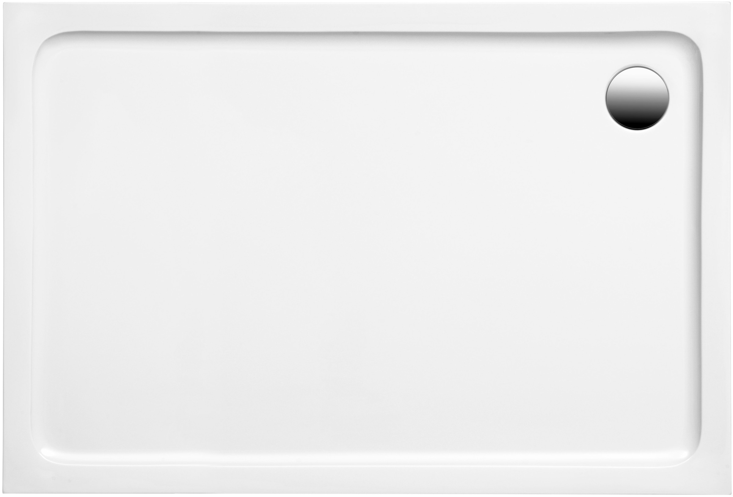 OTTOFOND Receveur de douche Ensemble,  100x80x3 cm, avec support de baignoire, garniture d'évacuation et bande d'étanchéité pour joints
