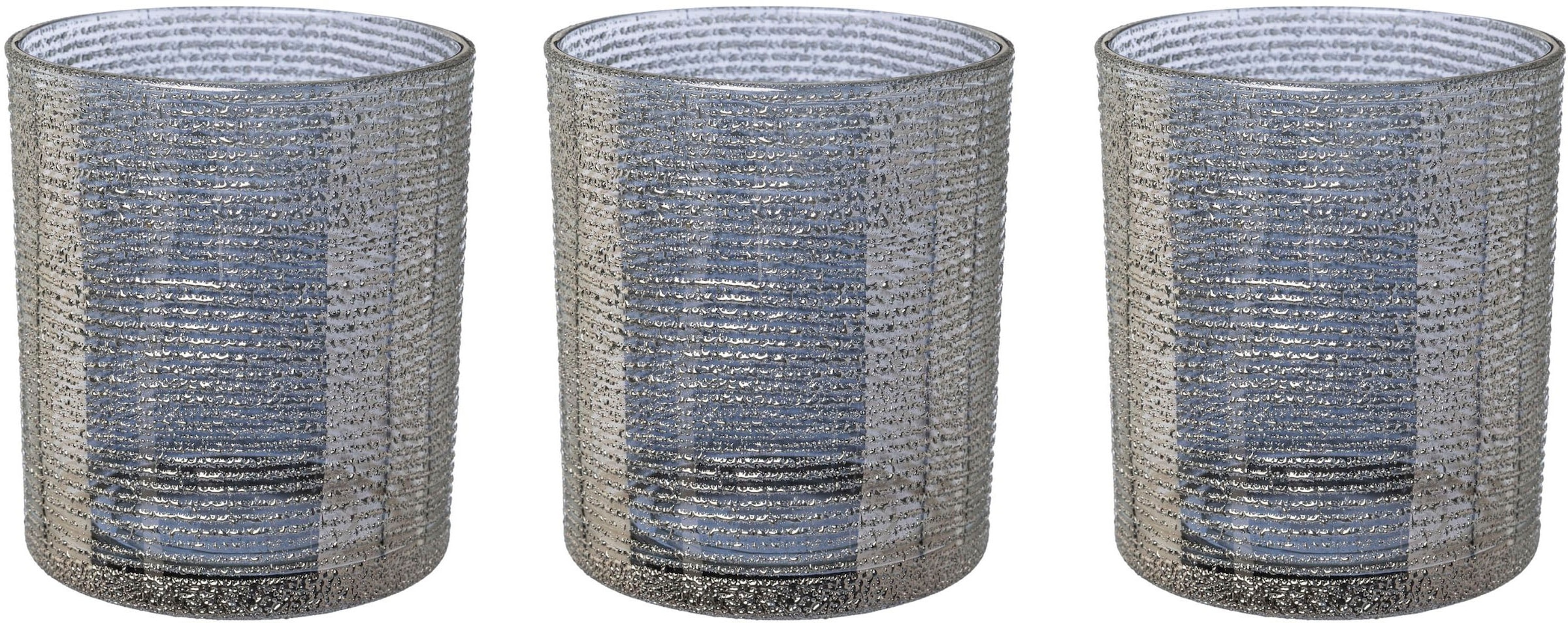 LeGer Home by Lena Gercke Teelichthalter »Kerzenhalter Ayva«, (Set, 3 St.), aus Glas, mit edler Oberflächenstruktur