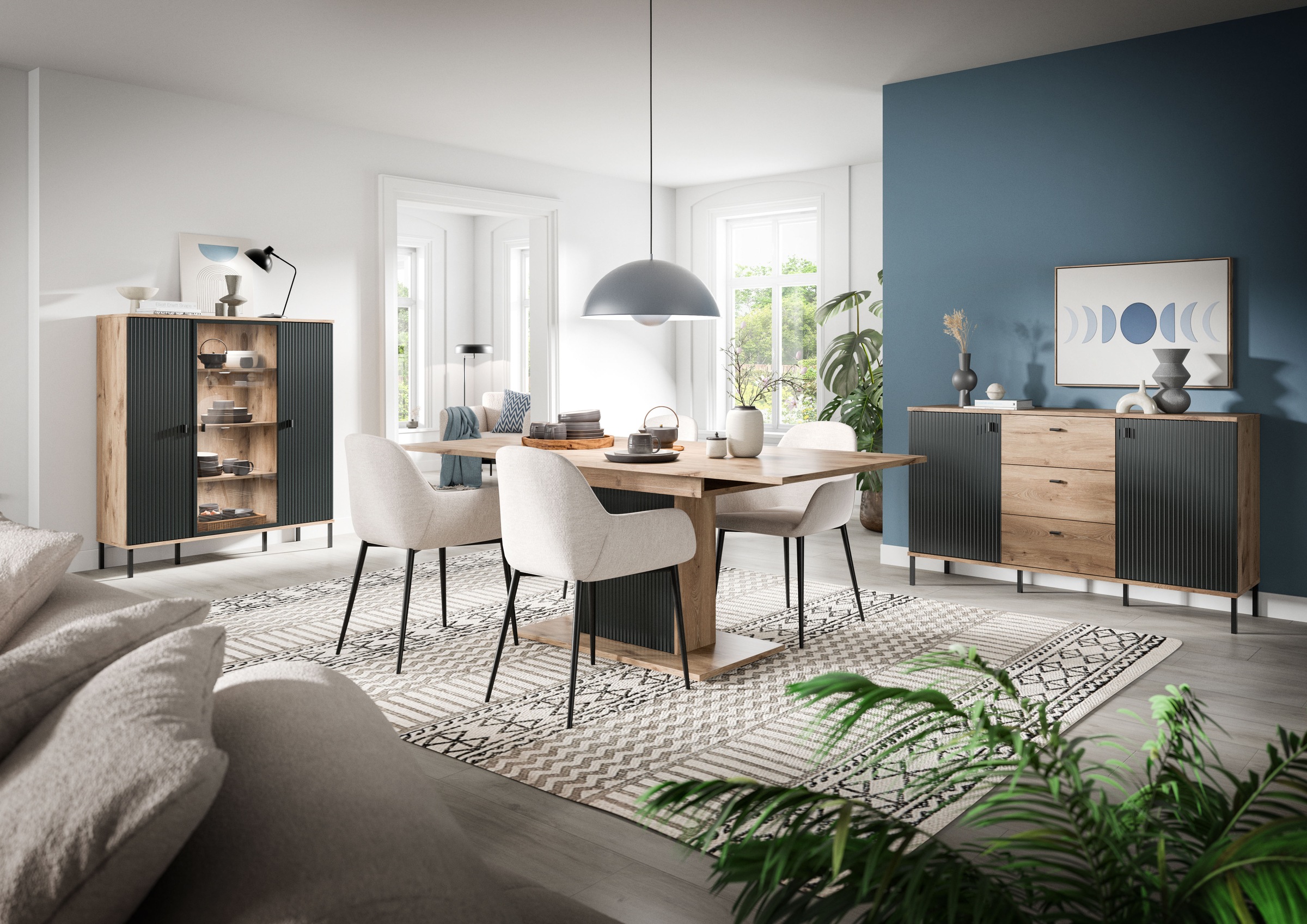 INOSIGN Buffet »TREVERK, Breite: 154 cm, hochwertige MDF-Front schwarz tiefzieh« 1 cuis tlg. buffet, salon, salle à manger