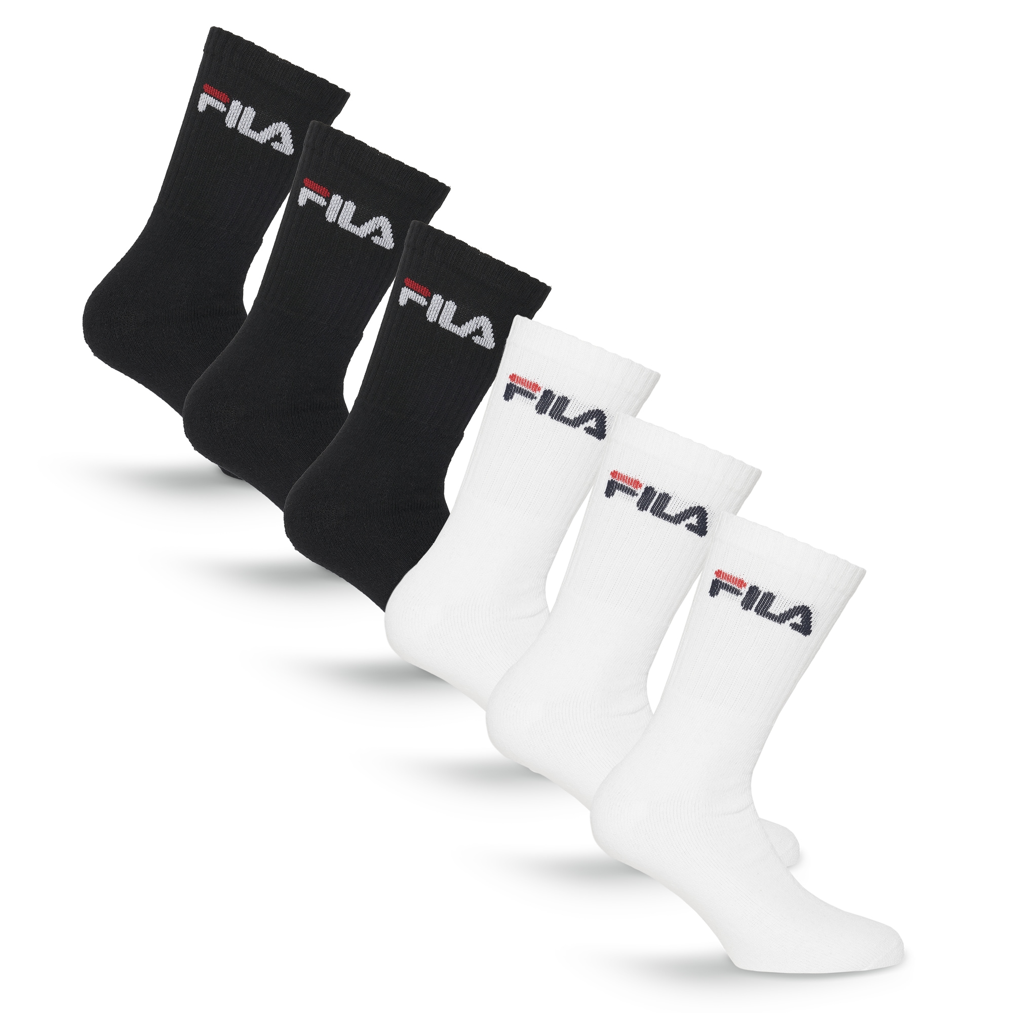 Fila Tennissocken »UNISEX CREW TENNIS FULL TERRY SOCKS« 6 Paar, 6 Paar tlg. Sportsocken, flache Zehennaht